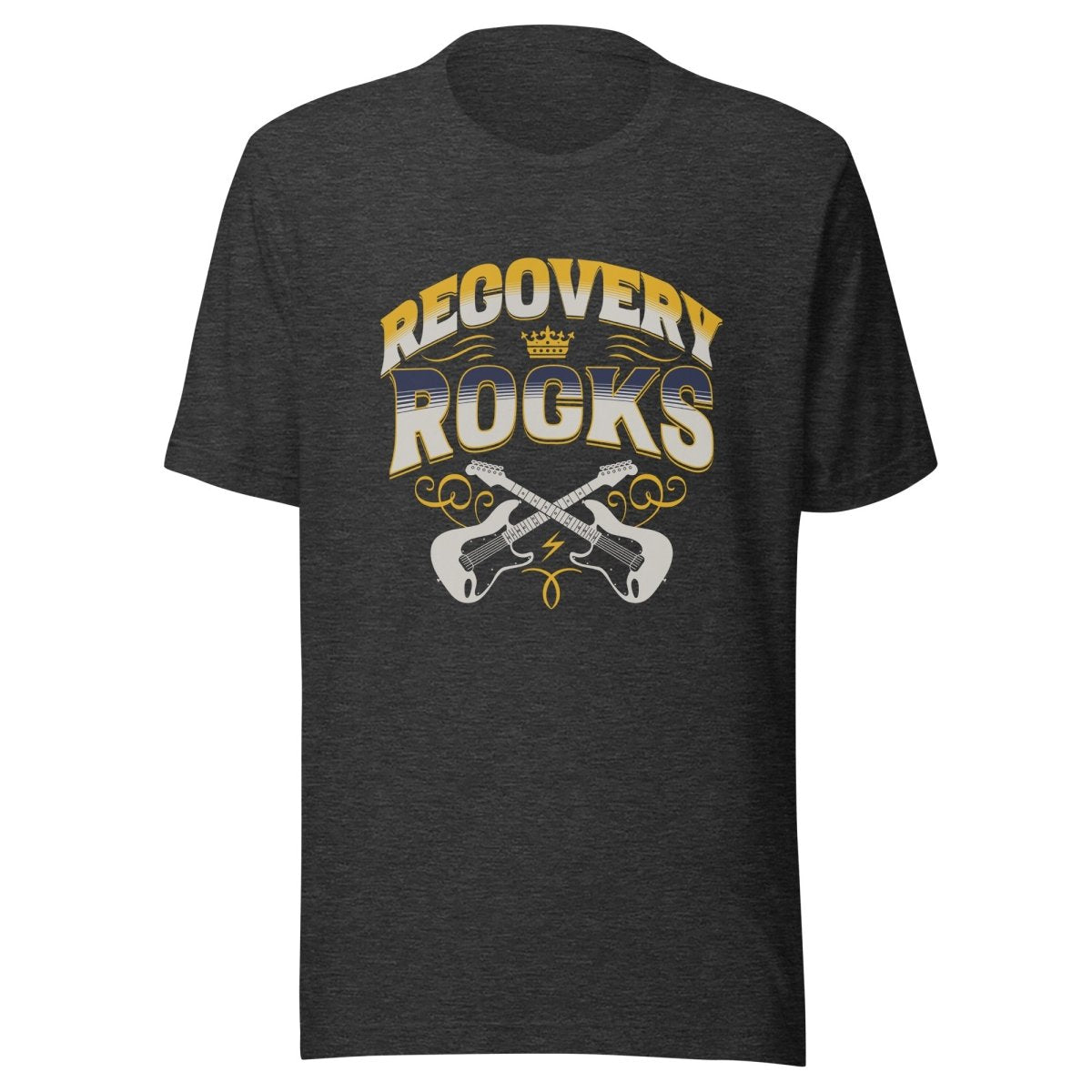 Recovery Rocks T-Shirt | Motivational Guitar Design for Music Lovers & Addiction Recovery - Perfect for Concerts, Support Groups & Everyday Wear