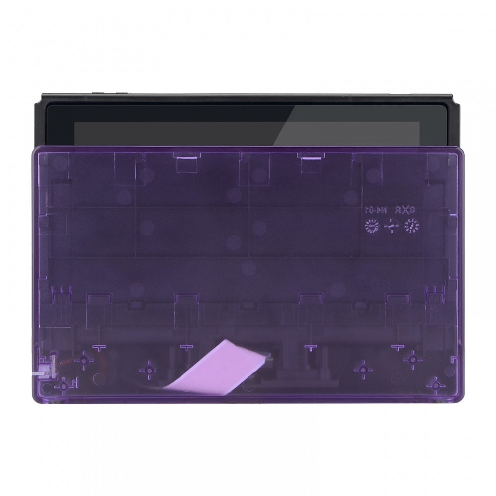 eXtremeRate Clear Atomic Purple Replacement Faceplate for Nintendo Switch Dock - Custom Charging Dock Cover for Nintendo Switch OLED & Original Models - Perfect for Gaming Setups & Home Decor