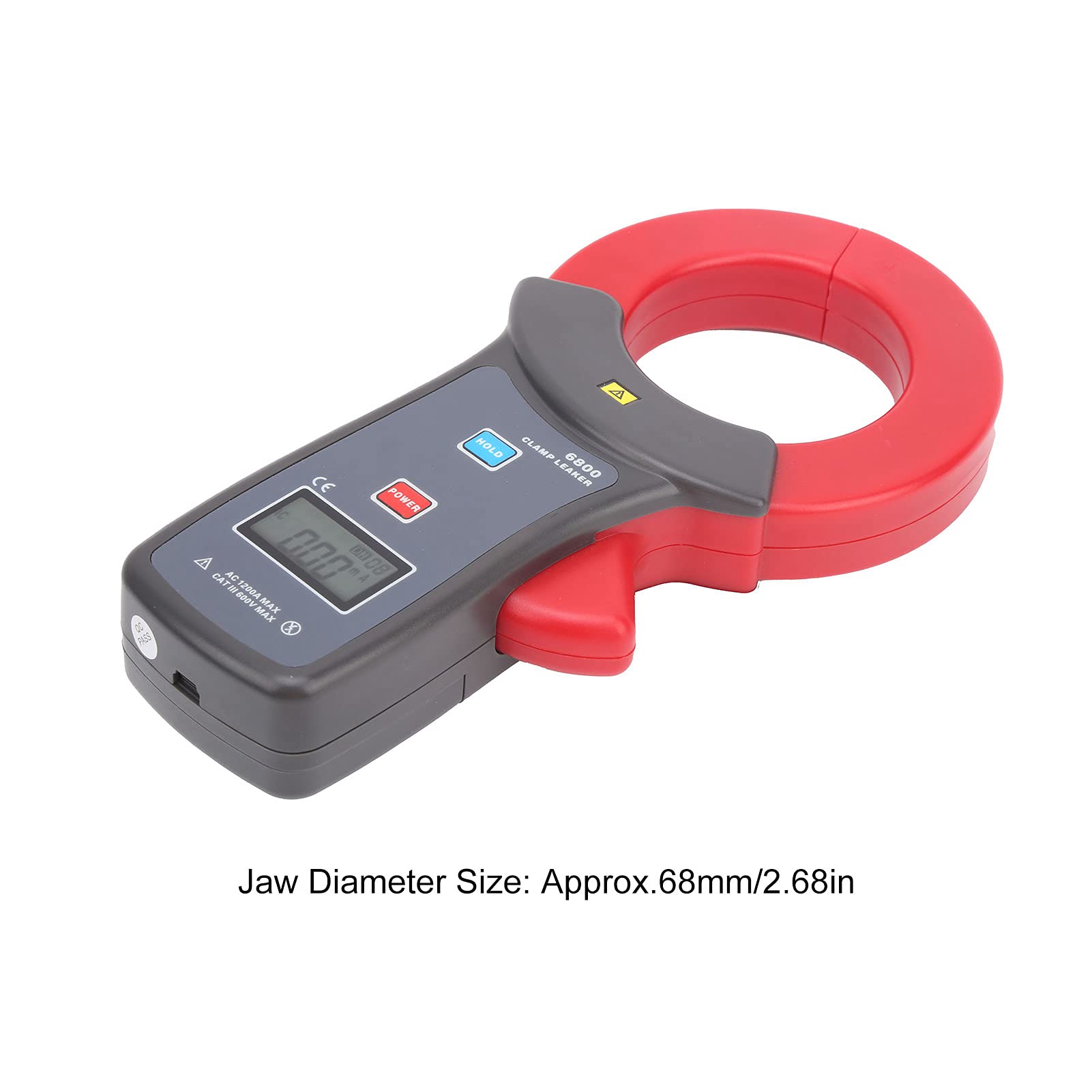 ETCR6800 Digital Leakage Clamp Meter - 68mm Jaw USB Current Tester Ammeter for Electrical Safety Testing | Ideal for HVAC, Industrial Maintenance & Home Electrical Inspections