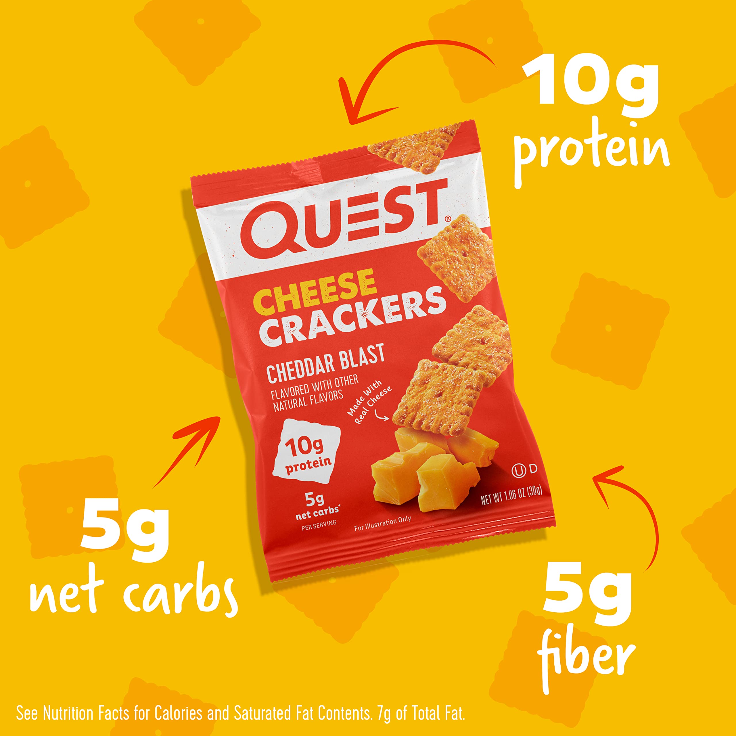 Quest Nutrition Peanut Butter Protein Cookies & Cheddar Cheese Crackers - High Protein, Low Carb Snacks, 12 Count (1.06 oz Bags Each) - Perfect for Keto Diet, Gym Workouts, and Healthy On-the-Go Snacking