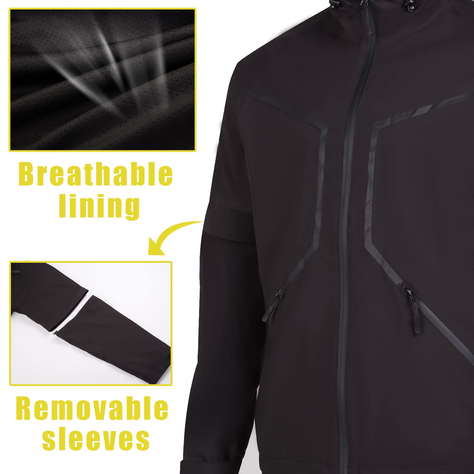 **K.E.J. Men's Waterproof Golf Rain Jacket – Lightweight & Breathable Rain Suit for Outdoor Golfing – All-Weather Performance Rain Gear for Golfers (Ideal for Rainy Days & Windy Conditions)**