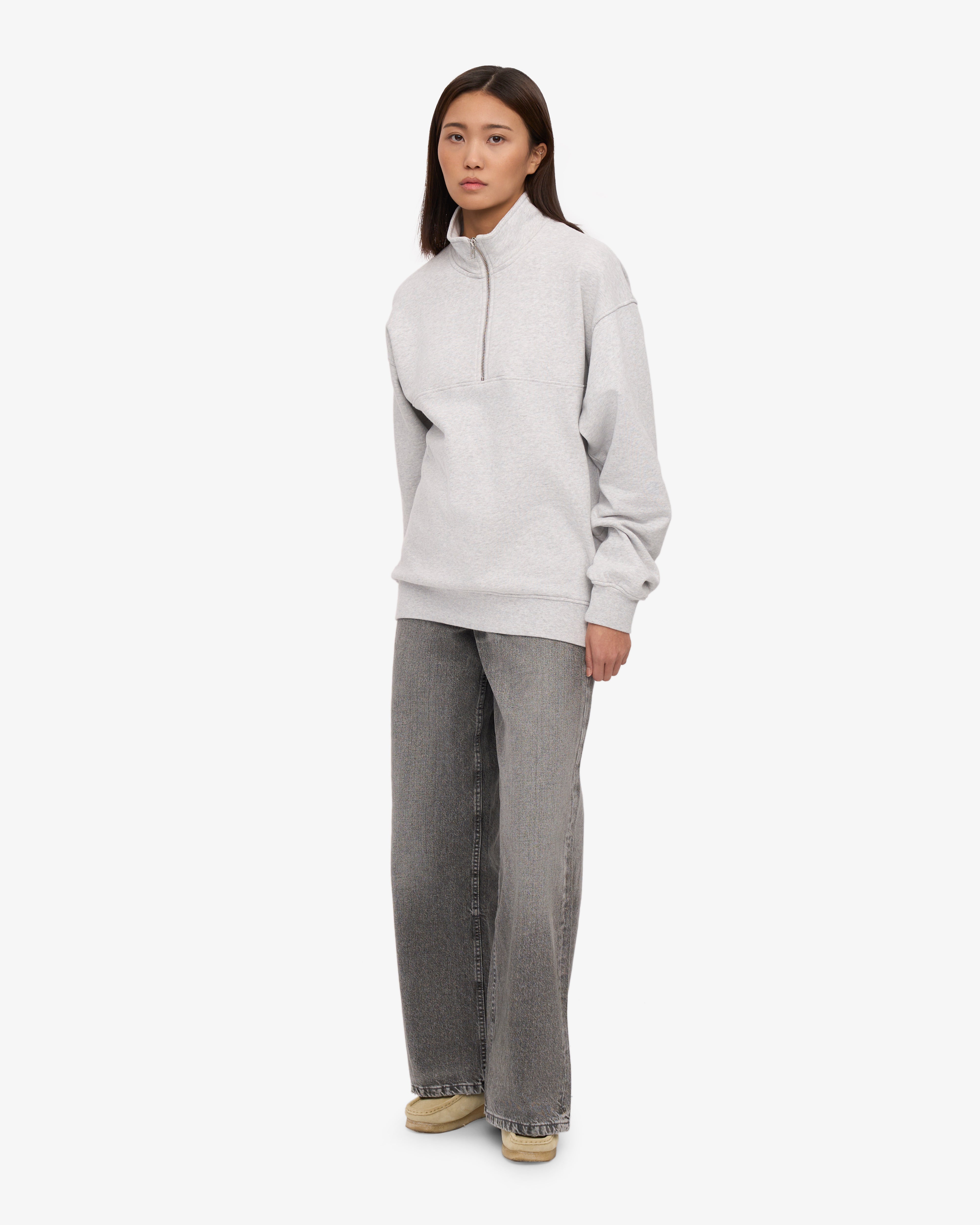 Organic Quarter Zip Sweater for Men & Women | Soft & Warm Snow Melange Pullover | Perfect for Winter Outdoors, Hiking & Casual Wear