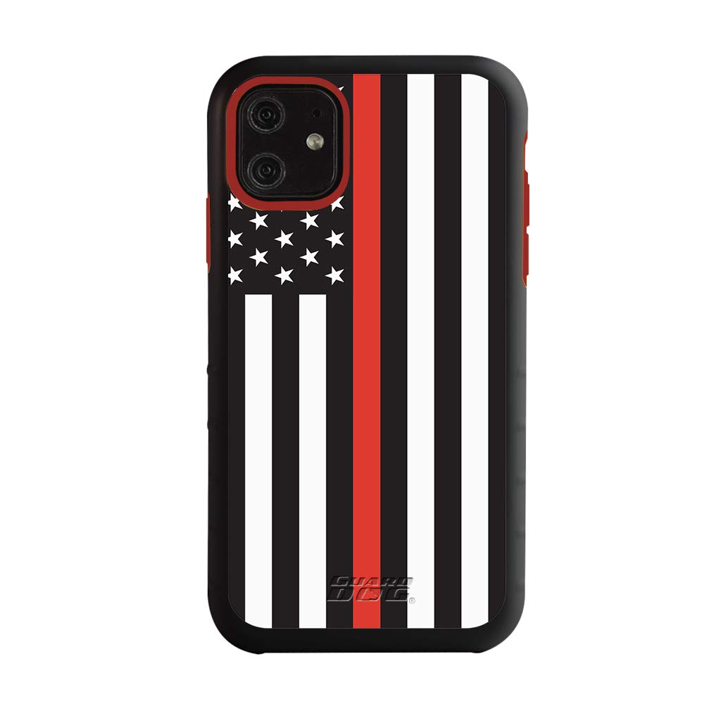 Honor Thin Red Line iPhone 11 Case - Guard Dog Protective Hybrid Cover with Military-Grade Drop Protection - Perfect for First Responders & Patriotic Americans