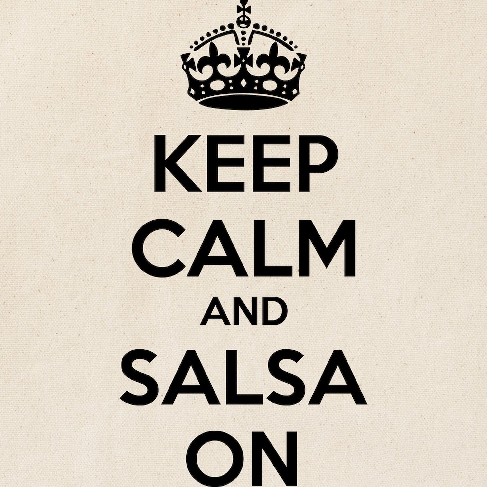 Keep Calm And Salsa On Tote Bag - Natural Canvas Reusable Shopping Bag for Groceries, Beach & Everyday Use | Eco-Friendly Cotton Tote