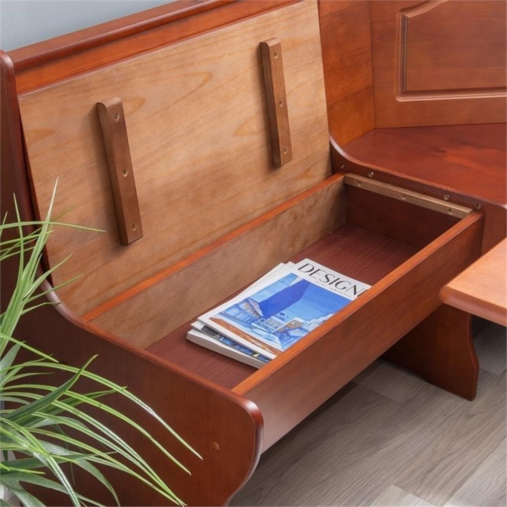Premium Walnut Wood Kitchen Dining Nook Corner Unit - Space-Saving Furniture for Small Kitchens & Breakfast Nooks