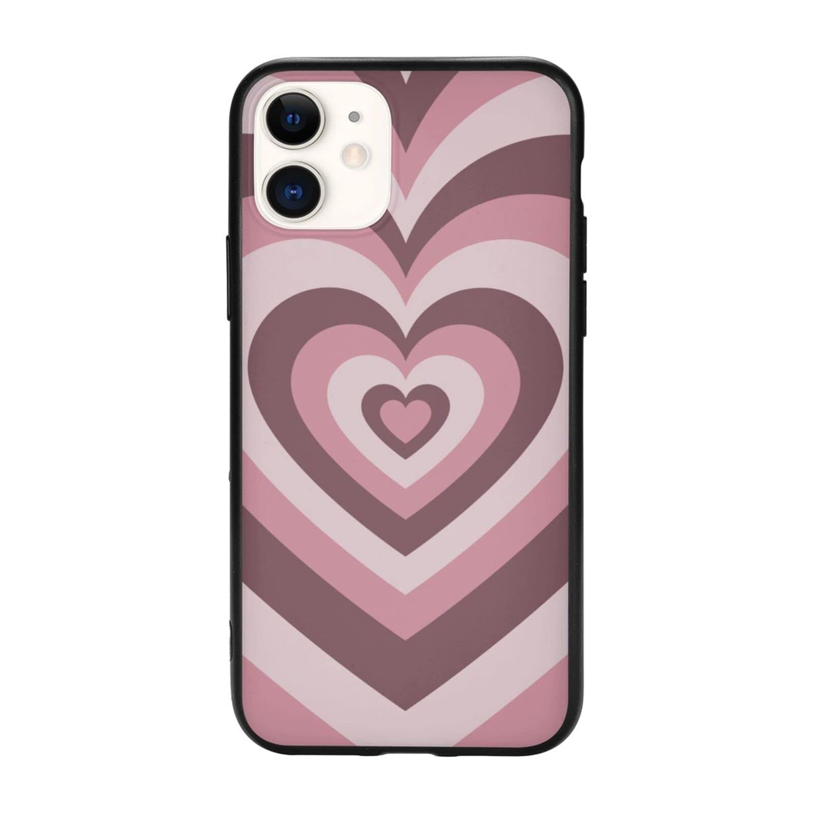 Cute Love Heart Coffee Latte Pattern iPhone 11 Pro Max Case - Valentine's Pink Heart Fashion Design TPU Protective Phone Cover (6.5