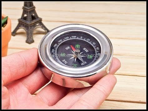 FOZZBEE Premium Stainless Steel Magnetic Compass - Accurate Directional Pocket Compass for Feng Shui, Hiking, Camping & Outdoor Adventures (Black) | Perfect for Travel, Navigation & Home Decoration
