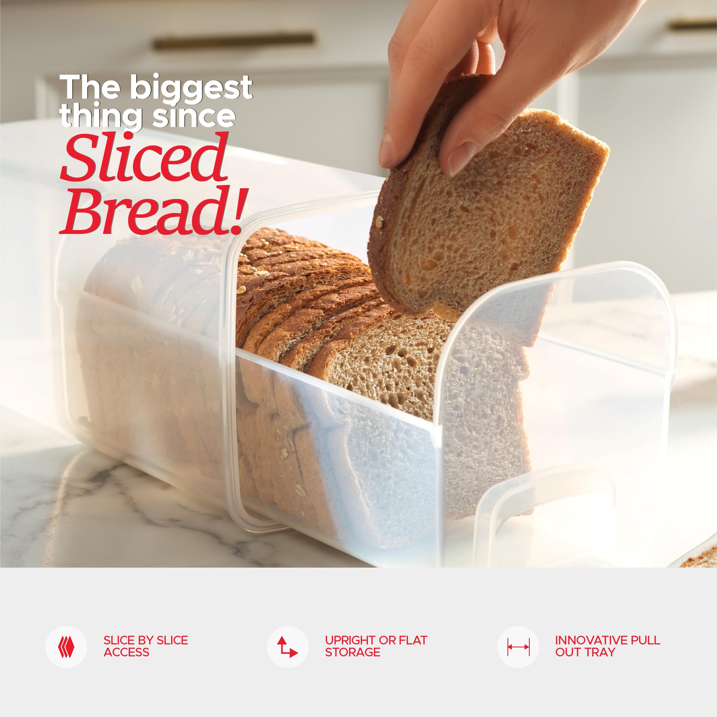 Tafura 2-Pack BPA-Free Plastic Bread Storage Container with Tray - Airtight Bread Box for Homemade Loaves, Baked Goods | Perfect for Kitchen Countertop, Pantry Organization & Freshness Preservation