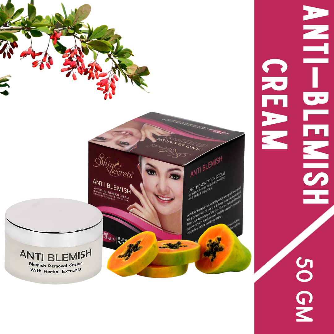 Skin Secrets Anti Blemish Cream 50g - Acne Treatment for Clear Skin | Reduce Breakouts & Dark Spots | Perfect for Daily Skincare Routine & Travel