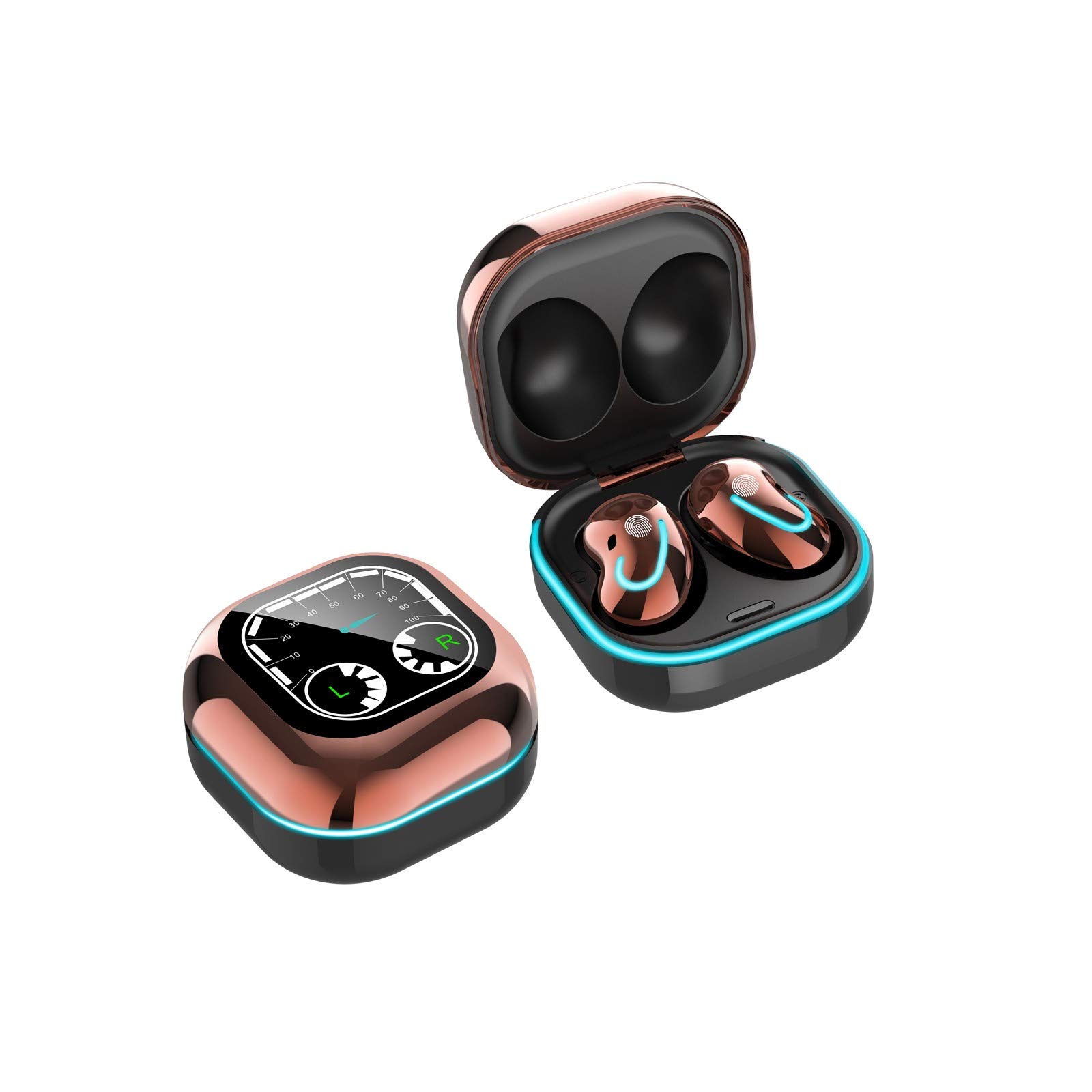 S6 SE 5.1 Bluetooth Wireless Earbuds with LED Breathing Light, Mini Touch Control, Noise Cancelling Headphones for iPhone Android - Perfect for Gym, Running, Workouts & Commuting