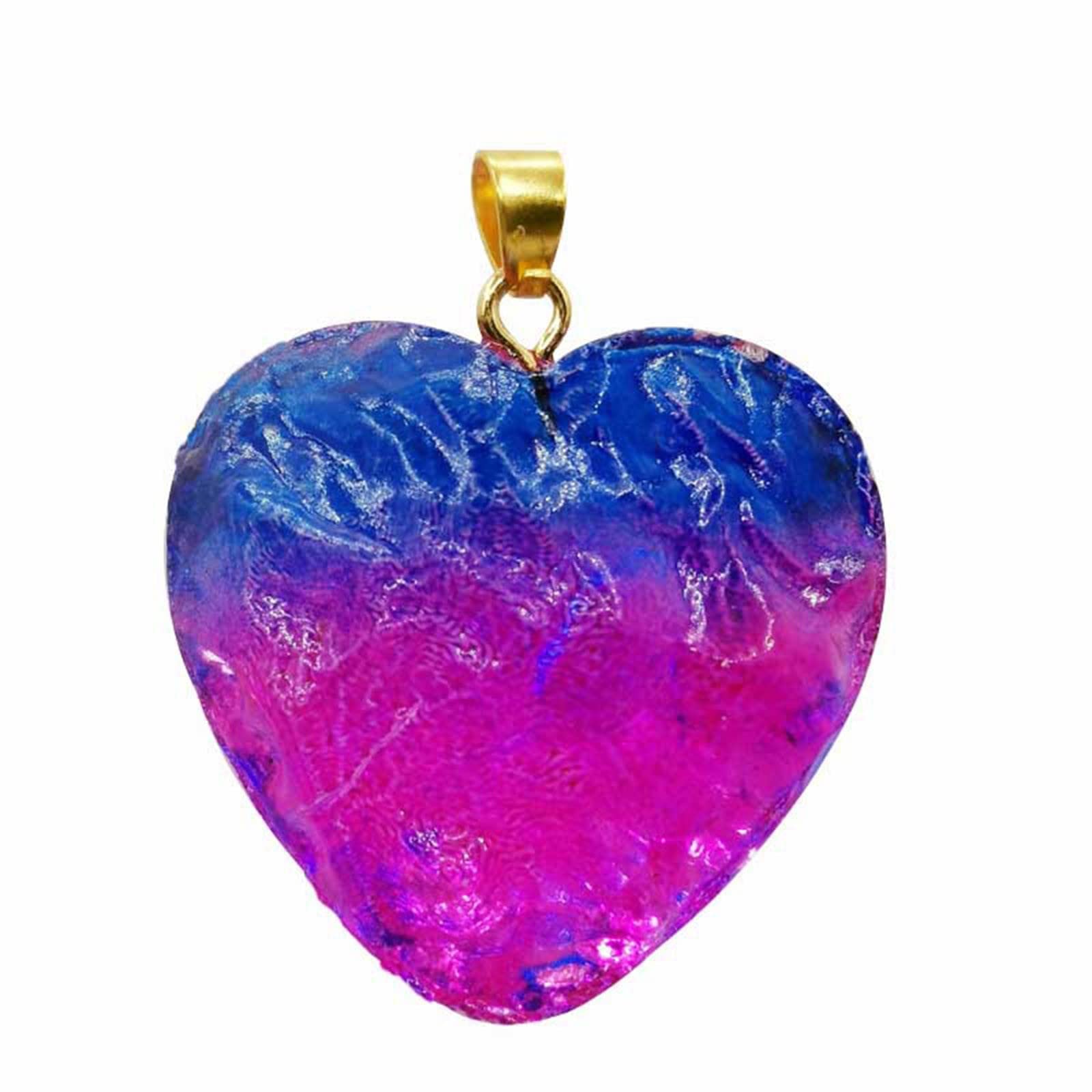 7 Color Crystal Fluorite Peach Heart Pendant Necklace for Women - Layered Gold Choker & Collarbone Chain, Perfect for Valentine's Day Gifts, Date Nights & Party Jewelry
