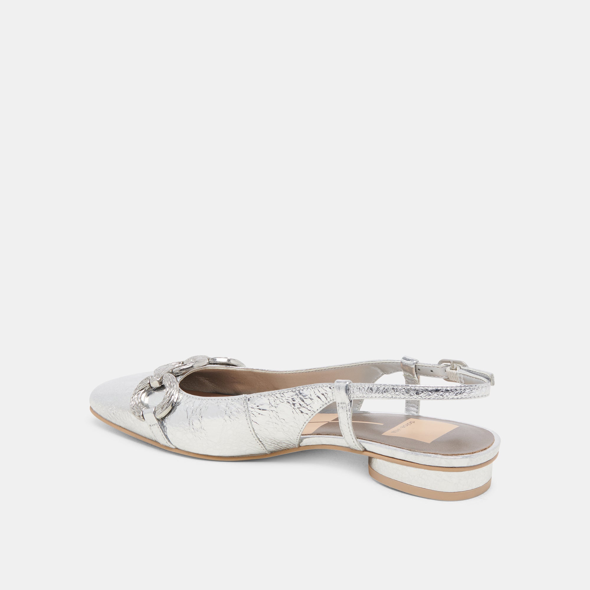 RAMANO FLATS SILVER DISTRESSED LEATHER - Women's Comfortable Slip-On Shoes for Casual Wear & Everyday Use