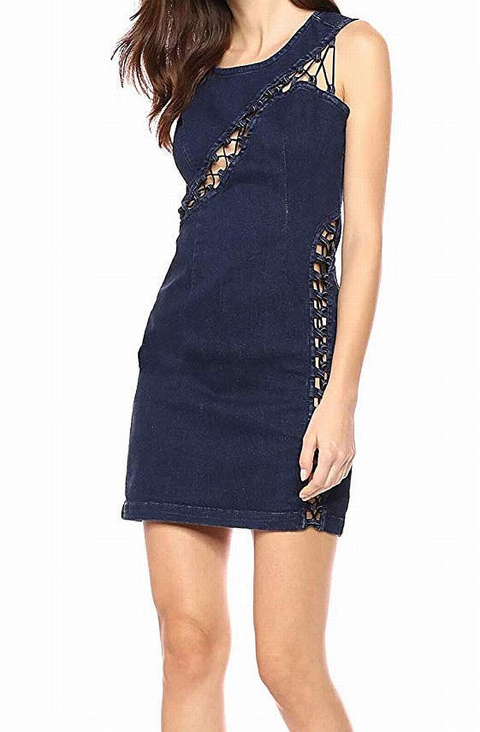 GUESS Women's Sexy Lace-Up Bodycon Mini Dress - Perfect for Night Out, Party & Date Night