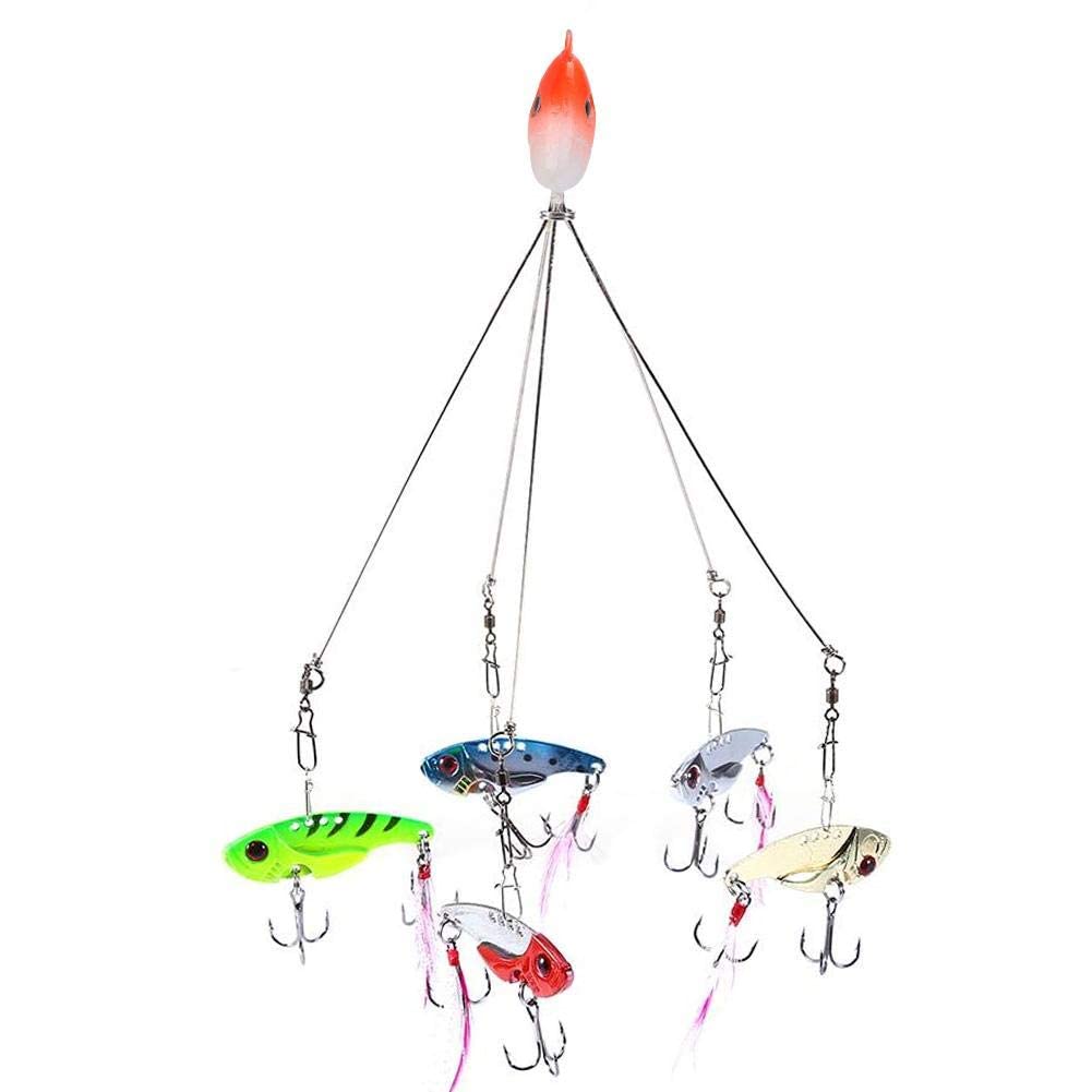5 Arm Alabama Umbrella Rig - Fishing Lures with Snap Swivels for Bass Fishing