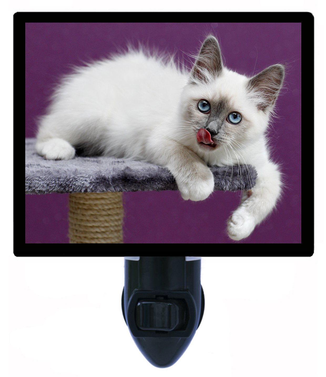 Cat Night Light - LED Night Light for Cats with 'Is It Dinner Yet?' Design - Perfect for Bedrooms, Nurseries & Pet-Friendly Spaces