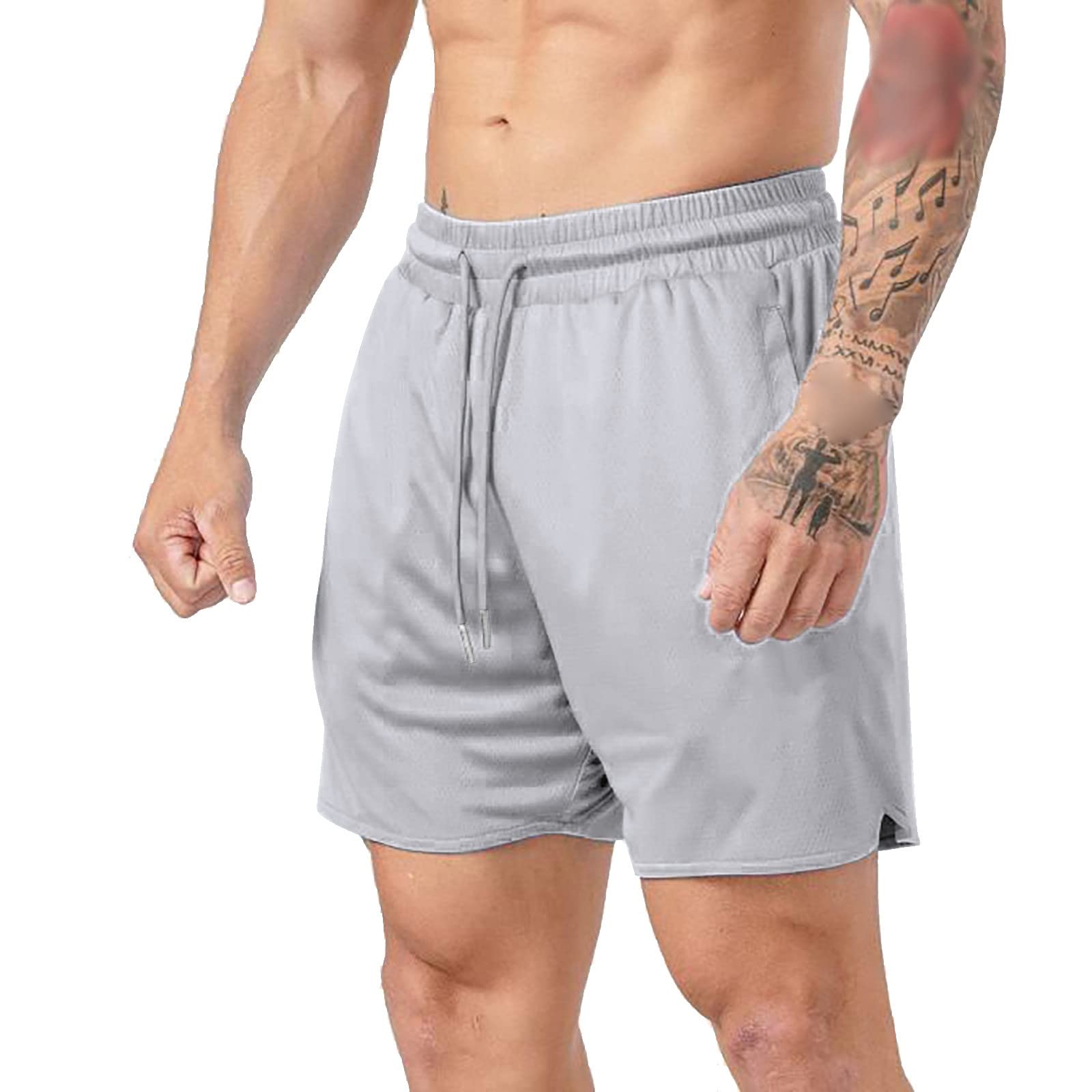**ETHKIA Men's Quick-Dry Athletic Hiking Shorts - Lightweight Gym Running Shorts with Pockets, Breathable & Stretchable for Outdoor Workout, Travel & Casual Wear**