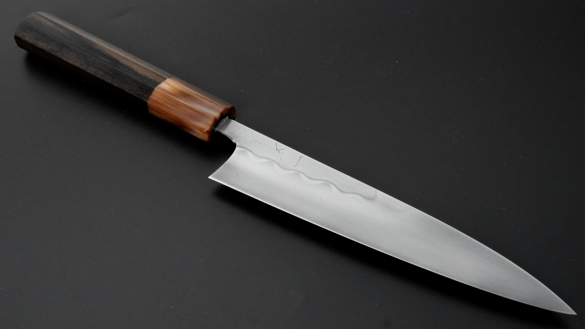 Hitohira Togashi Yohei White #1 Mizu Honyaki Japanese Petty Knife 165mm with Taihei Ebony Handle - Premium Kitchen Knife for Slicing, Chopping & Precision Cutting (#066)
