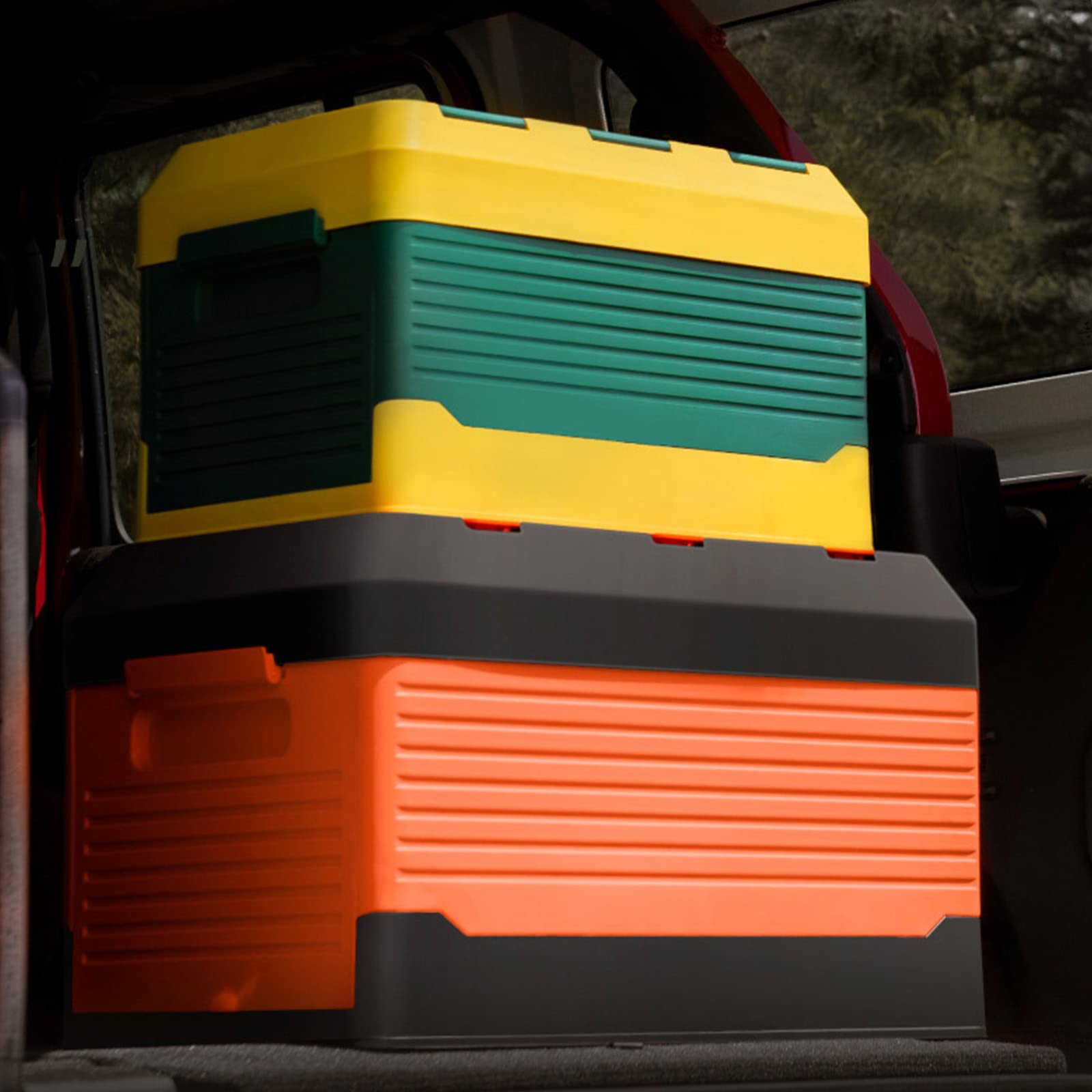 Double-Layer Snap-on Camping Storage Box - Foldable Organizer Bin for Car Trunk, Home, Garage & Outdoor Use | Portable Storage Solution for Camping, Travel & Vehicle Organization