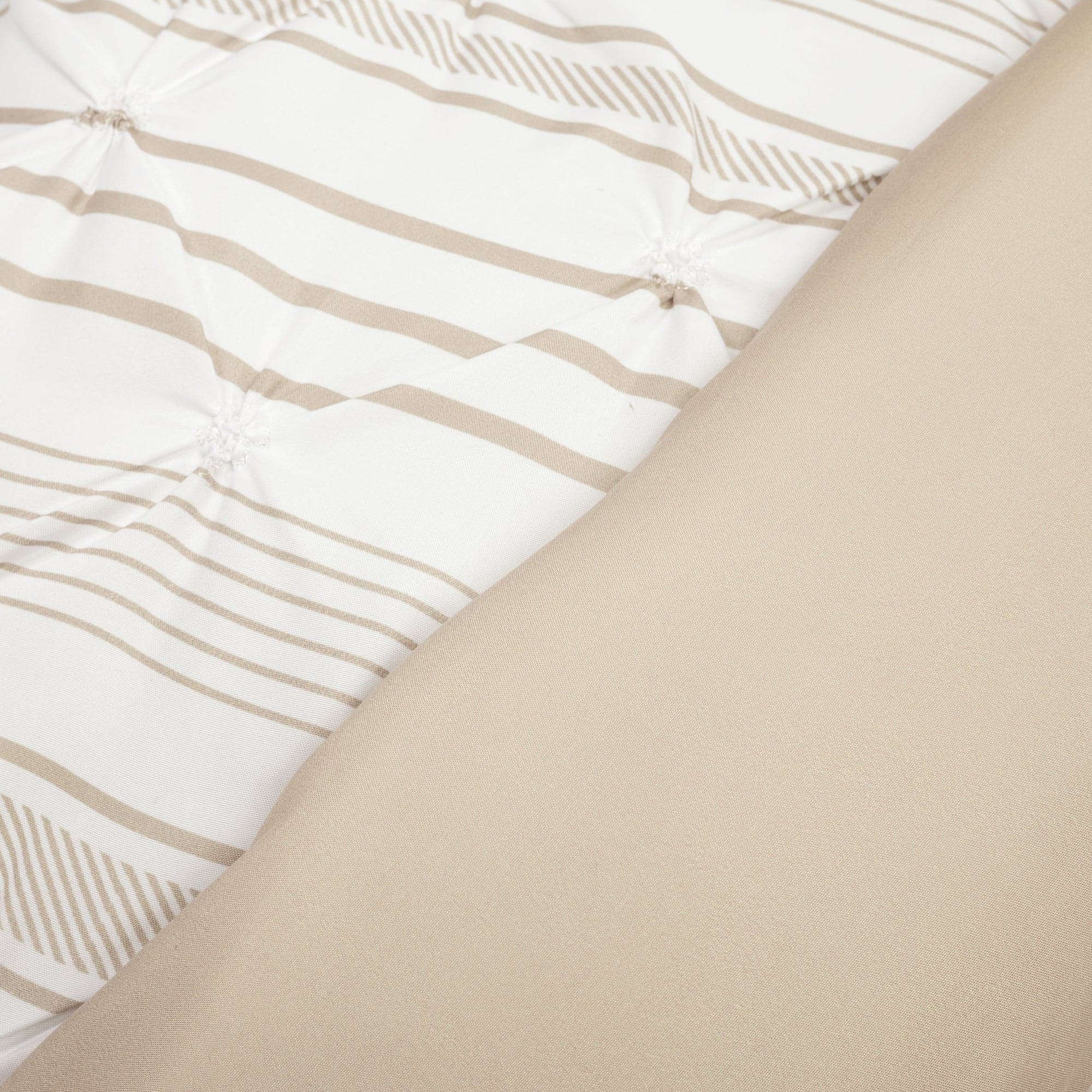 Ravello Pintuck Stripe 5-Piece Comforter Set - Queen Size Bedding Set with Pillow Shams - Luxury Soft Microfiber Comforter for Bedroom Decor & Guest Room