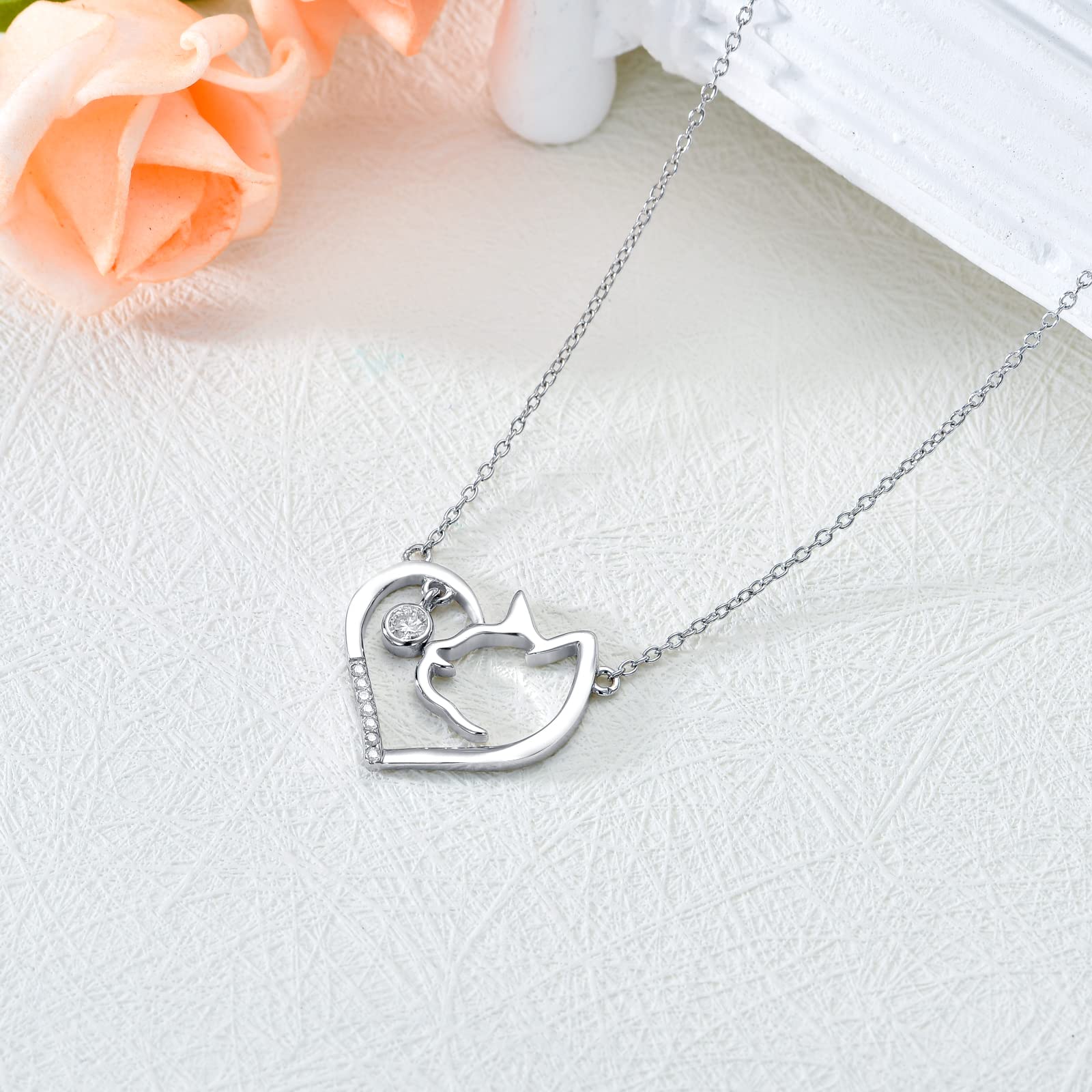 1/10 cttw Sterling Silver Natural Diamond Necklace with 0.5ct Mossanite Accents - Hypoallergenic Diamond Jewelry for Women | Perfect Anniversary & Birthday Gift for Her | Elegant Everyday Wear & Special Occasion Jewelry