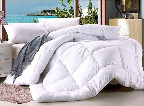LELVA White Pink Purple Blue Khaki Down Alternative Comforter Duvet Insert - All-Season Lightweight Hypoallergenic Bedding - Queen Size 43x59 Inches (110x150cm) for Cozy Bedroom & Guest Room Decor