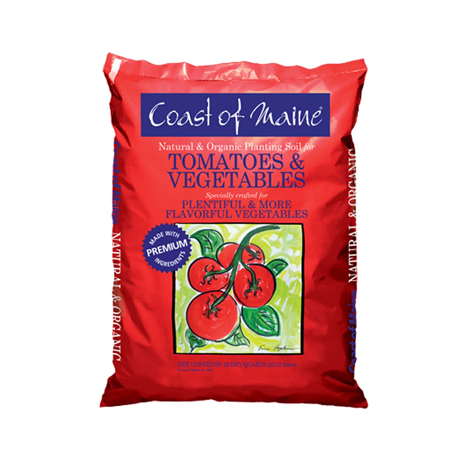 Coast of Maine Organic Tomato & Vegetable Potting Soil - 20 Quart Compost Blend for Container Gardens, Raised Beds & Flower Pots (10 Pack) - Ideal for Home Gardening, Urban Farming & Indoor Plant Care
