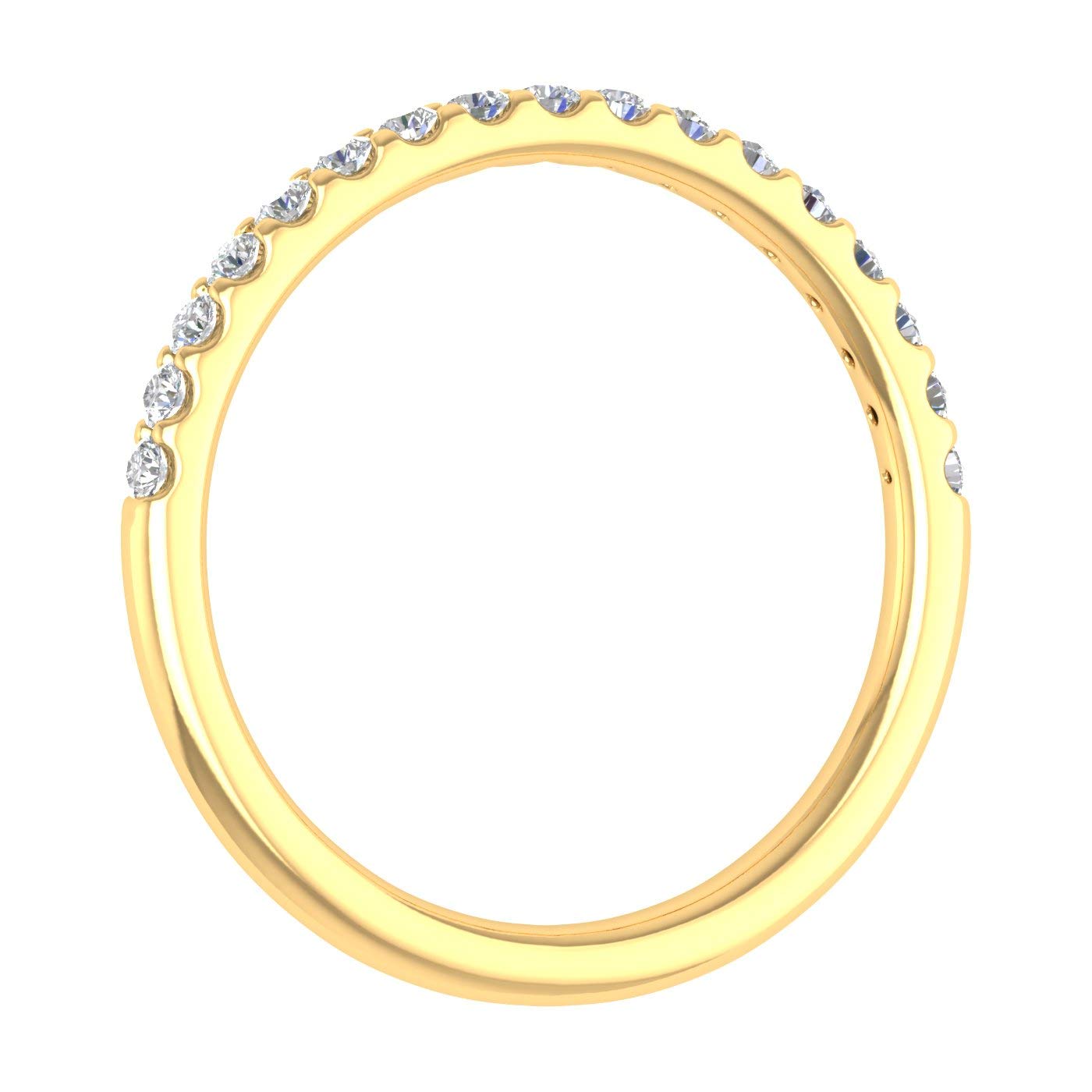 1/4 Carat Round Diamond Wedding Band Ring for Women in 10K Gold - Elegant Bridal Jewelry for Engagement, Anniversary & Special Occasions