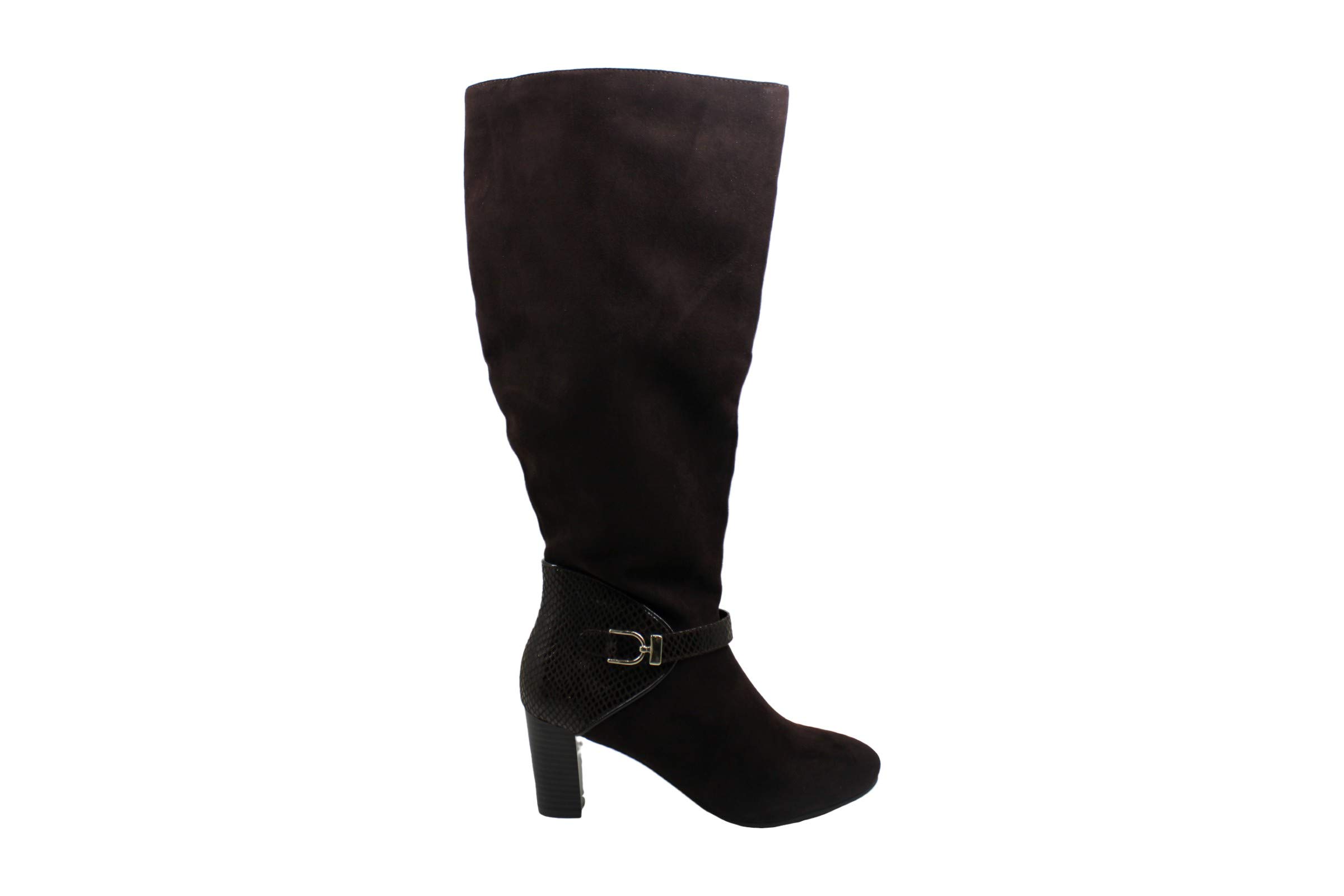 Karen Scott Women's Sharonn Snake Print Tall Knee-High Boots - Stylish Faux Leather Pointed Toe Booties for Fall & Winter Fashion, Office Wear & Night Out