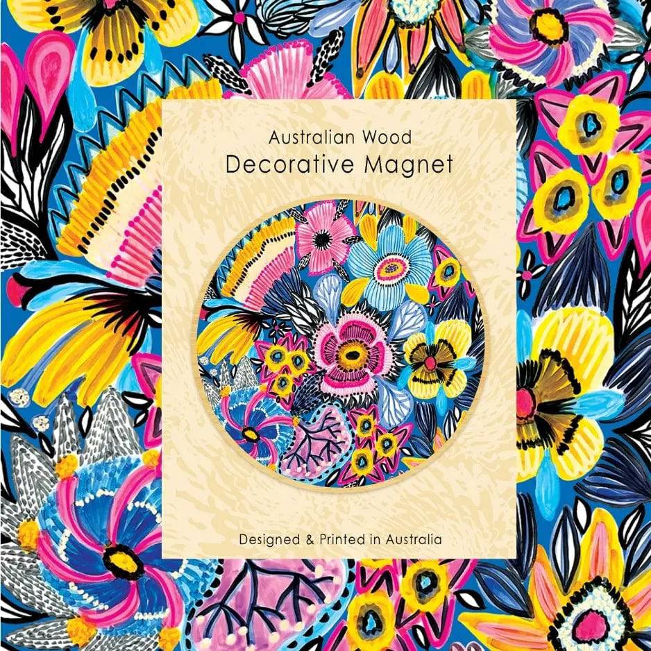 Blue Garden Magnet and Greeting Card Gift Set - Perfect for Housewarming, Thank You, and Birthday Presents