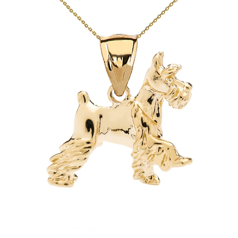 14k Gold Schnauzer Charm Necklace for Dog Lovers