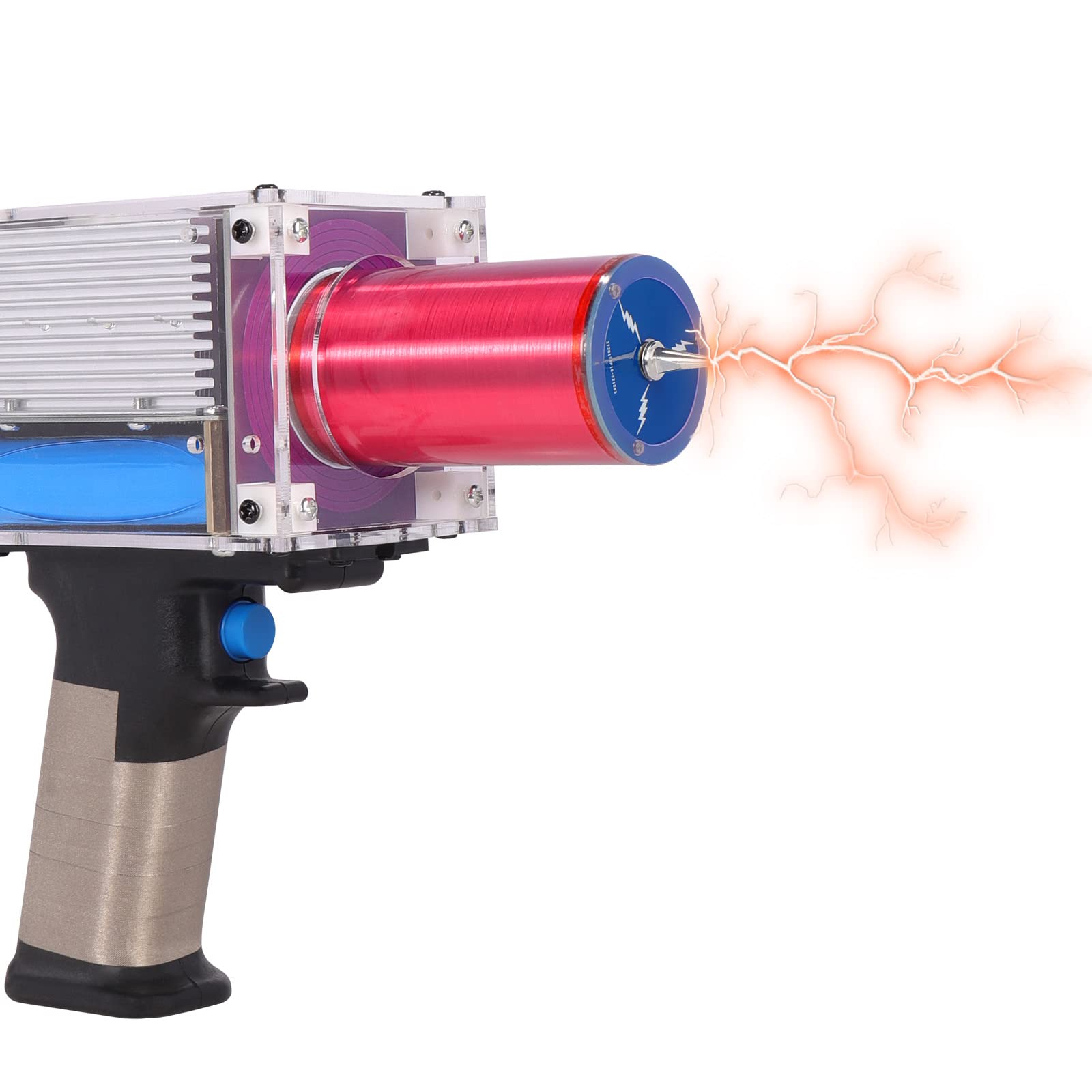 Portable Tesla Coil Gun - Handheld Mini Arc Generator with Electronic Trigger | DIY Artificial Lightning Maker for Science Experiments & Educational Demonstrations | Perfect for STEM Projects, Classroom Demonstrations & Science Enthusiasts