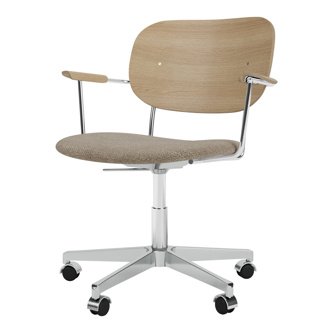 Ergonomic Office Armchair with Upholstered Seat, Swivel Base & Smooth-Rolling Casters - Perfect for Home Office, Conference Rooms & Workspaces