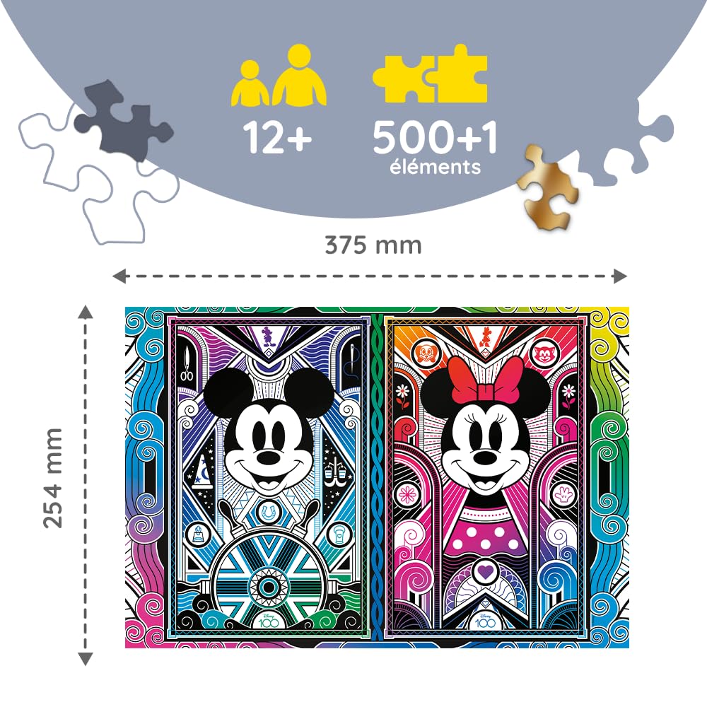 Trefl Mickey Mouse Puzzle - 100 Piece Jigsaw Puzzle for Kids, Multicolored Disney Cartoon Character Puzzle | Fun Family Game & Educational Activity for Children's Birthday Party