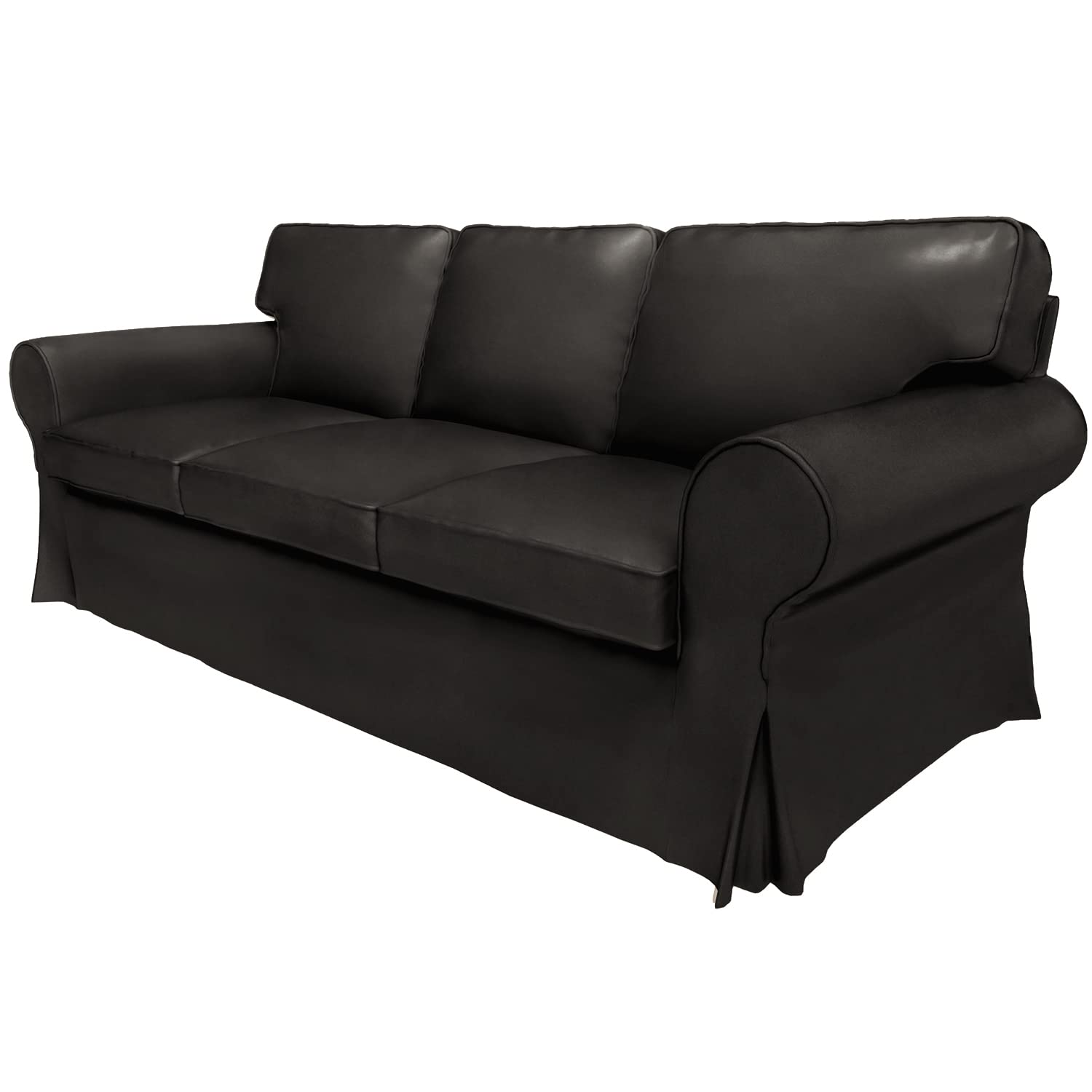 Premium Waterproof Leather Sofa Cover for IKEA Ektorp 3-Seat Couch - Cushion Covers Included - Durable Living Room Slipcover for Pets & Kids (831-11, 3-Seat) - Perfect for Home, Office & Family Gatherings