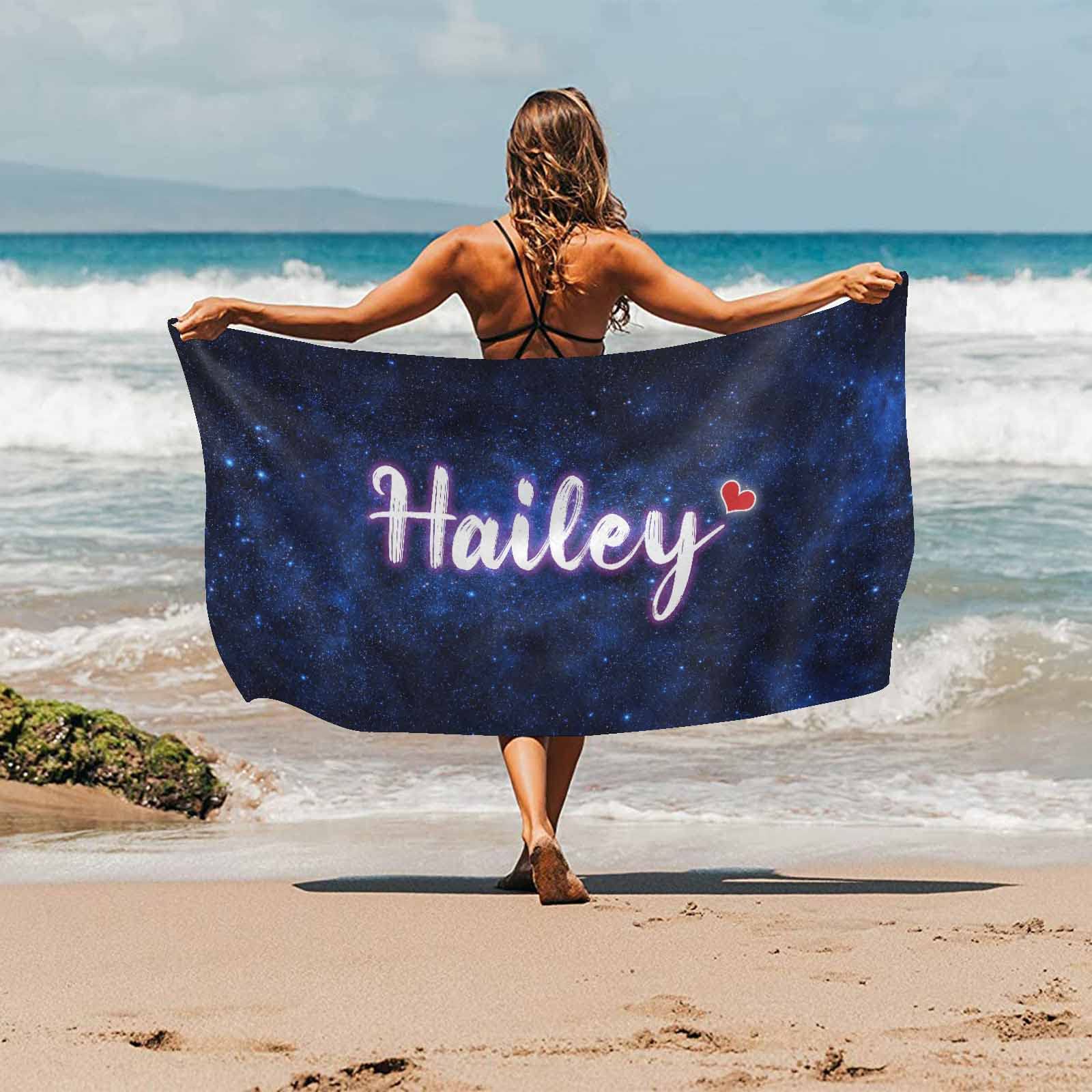 Custom Personalized Beach Towel with Name - Quick Dry Pool Towel for Swim, Soft Bath Towel Blanket for Women & Men - Perfect for Pool Parties, Camping, Beach Trips & Summer Vacations