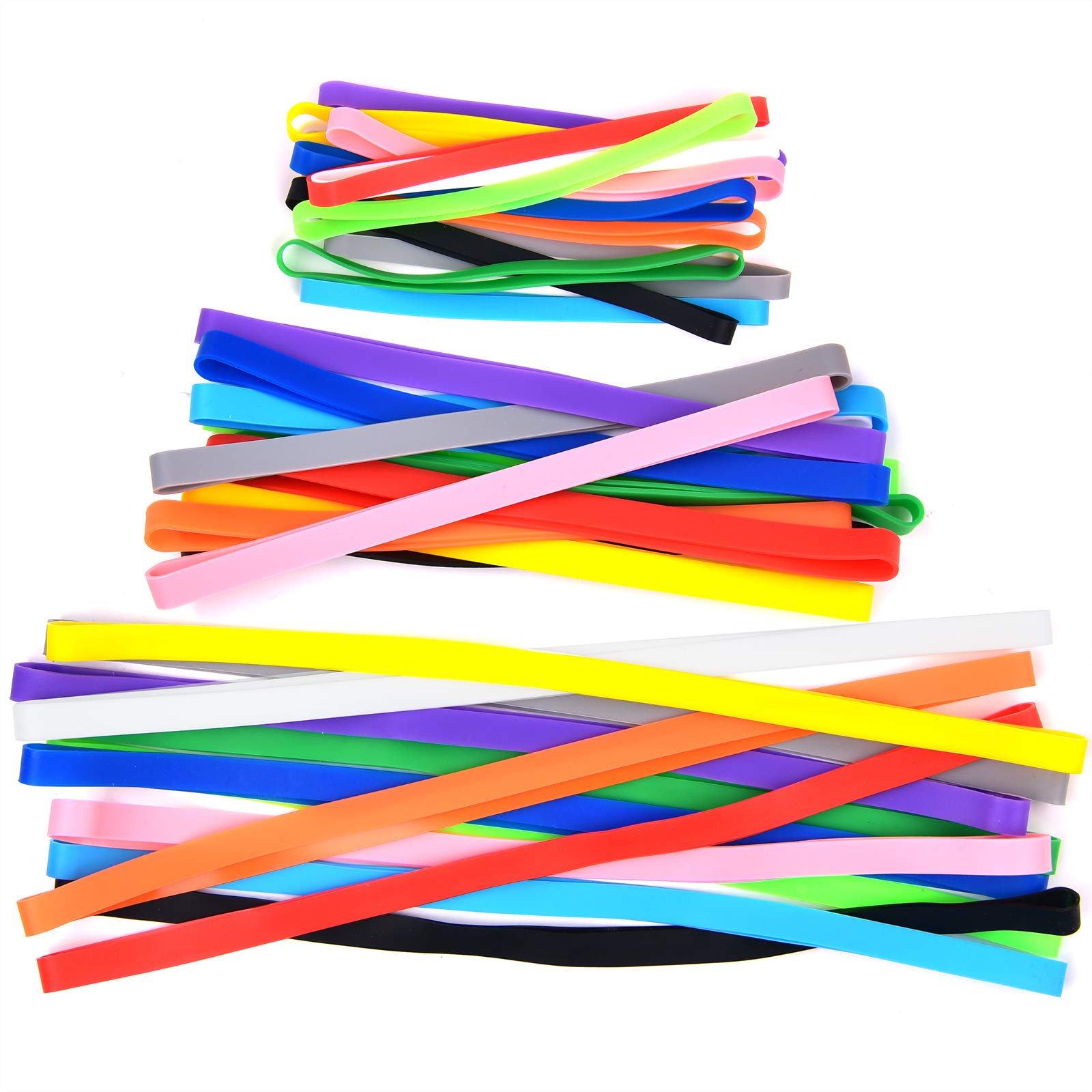 **Coopay 36-Piece Silicone Rubber Bands Set - Colorful, Durable, Non-Slip Elastic Bands for Books, Office, Arts & Crafts, Exercise, Crab Traps, Cooking (12