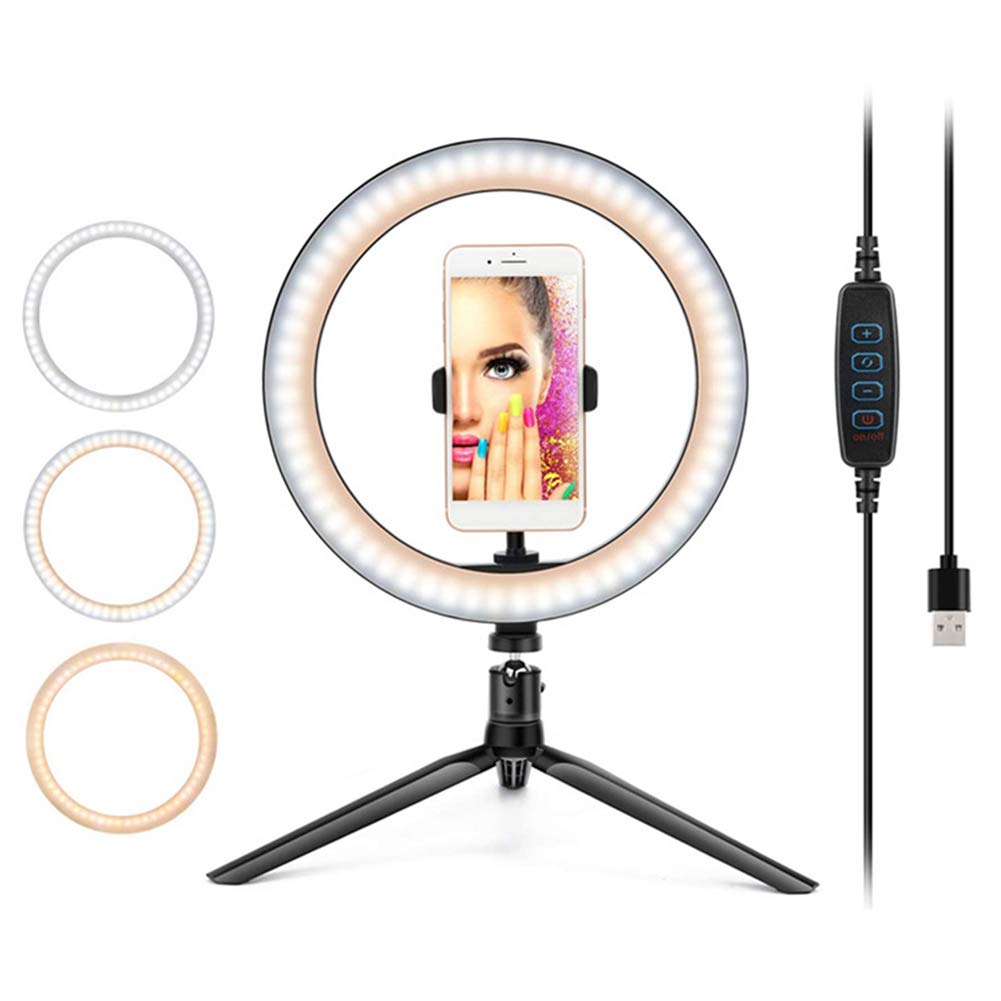 6/10 Inch Adjustable LED Ring Light with Tripod Stand - Professional Photography Lighting for Camera, Phone, YouTube Videos, Live Streaming & Studio Fill Light - Perfect for Content Creators, Vloggers and Makeup Artists