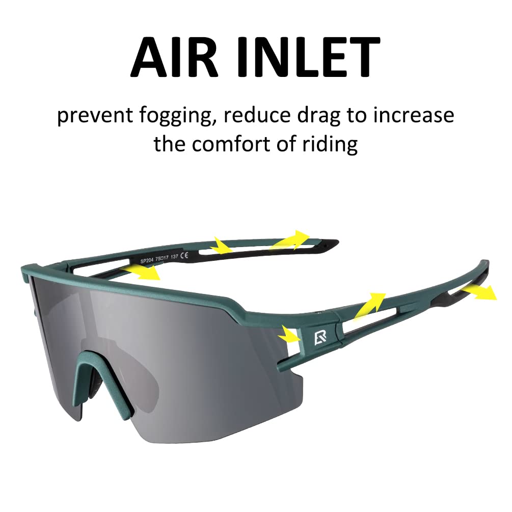 ROCKBROS Polarized Cycling Sunglasses for Men & Women - UV 400 Protection, Lightweight Sports Goggles for Biking, Running, Hiking & Outdoor Activities