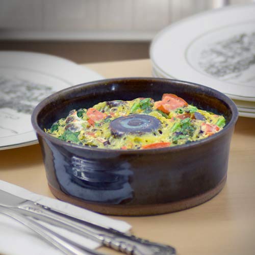 American Made Stoneware Pottery Microwave Omelette Egg Cooker (Double Size) - Perfect for Quick Breakfasts, Camping & Dorm Cooking