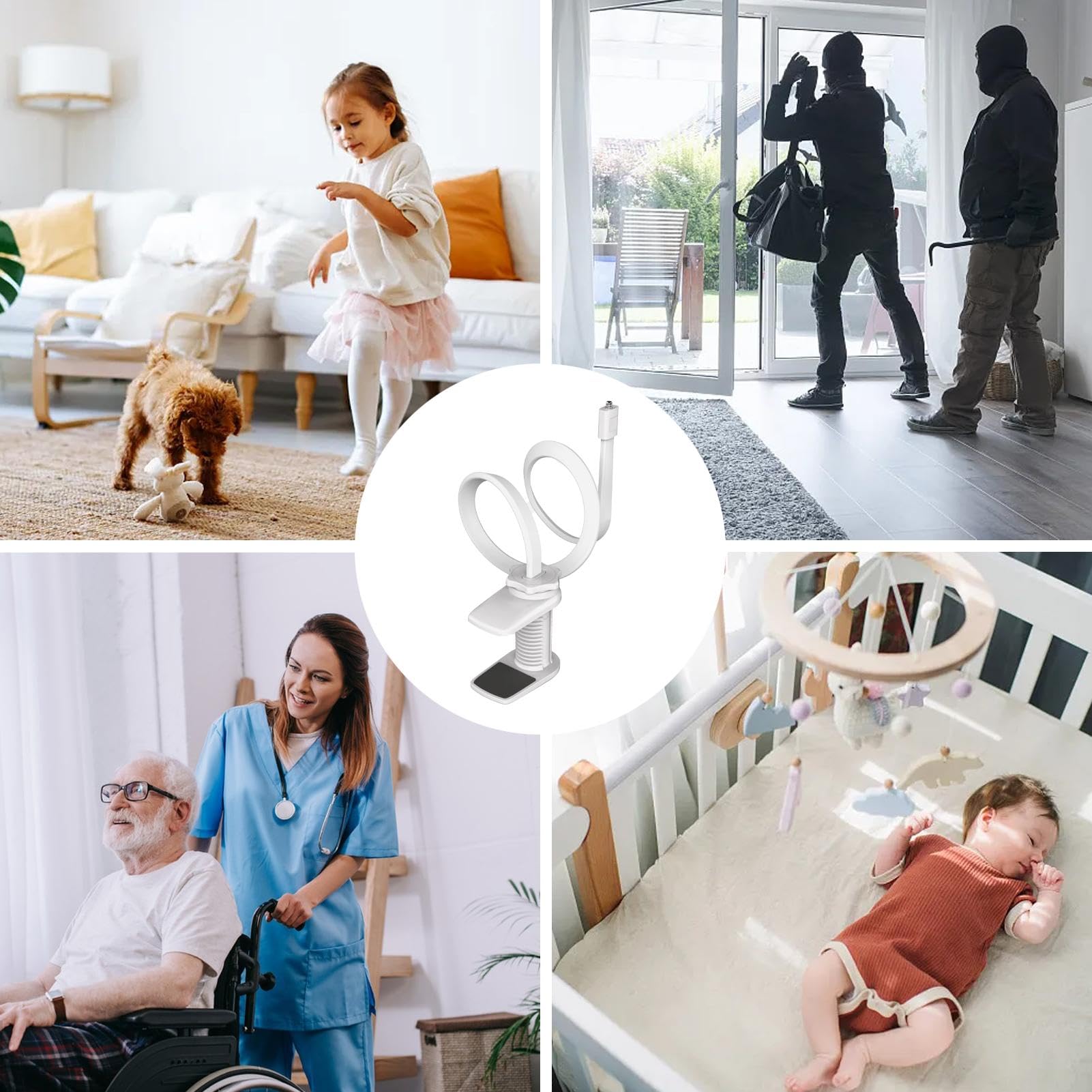 Baby Monitor Stand with Rotating Mount - No-Tools Versatile Camera Holder for Crib & Shelf