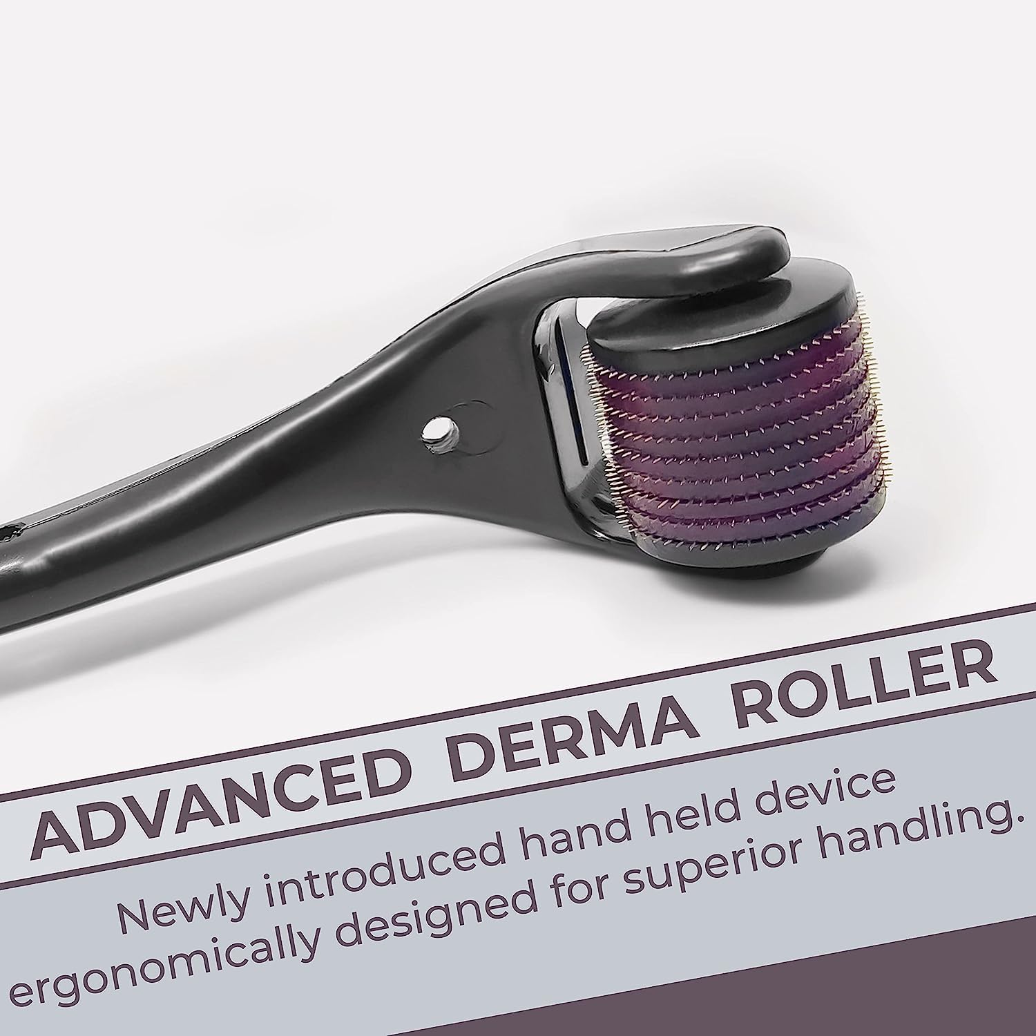 Groovs Derma Roller 540 Titanium Micro-Needles - 0.5mm Skin Care Roller for Hair Growth, Beard Growth, Anti-Aging & Acne Scar Removal | Face & Body Treatment | At-Home Microneedling Therapy (Pack of 1)