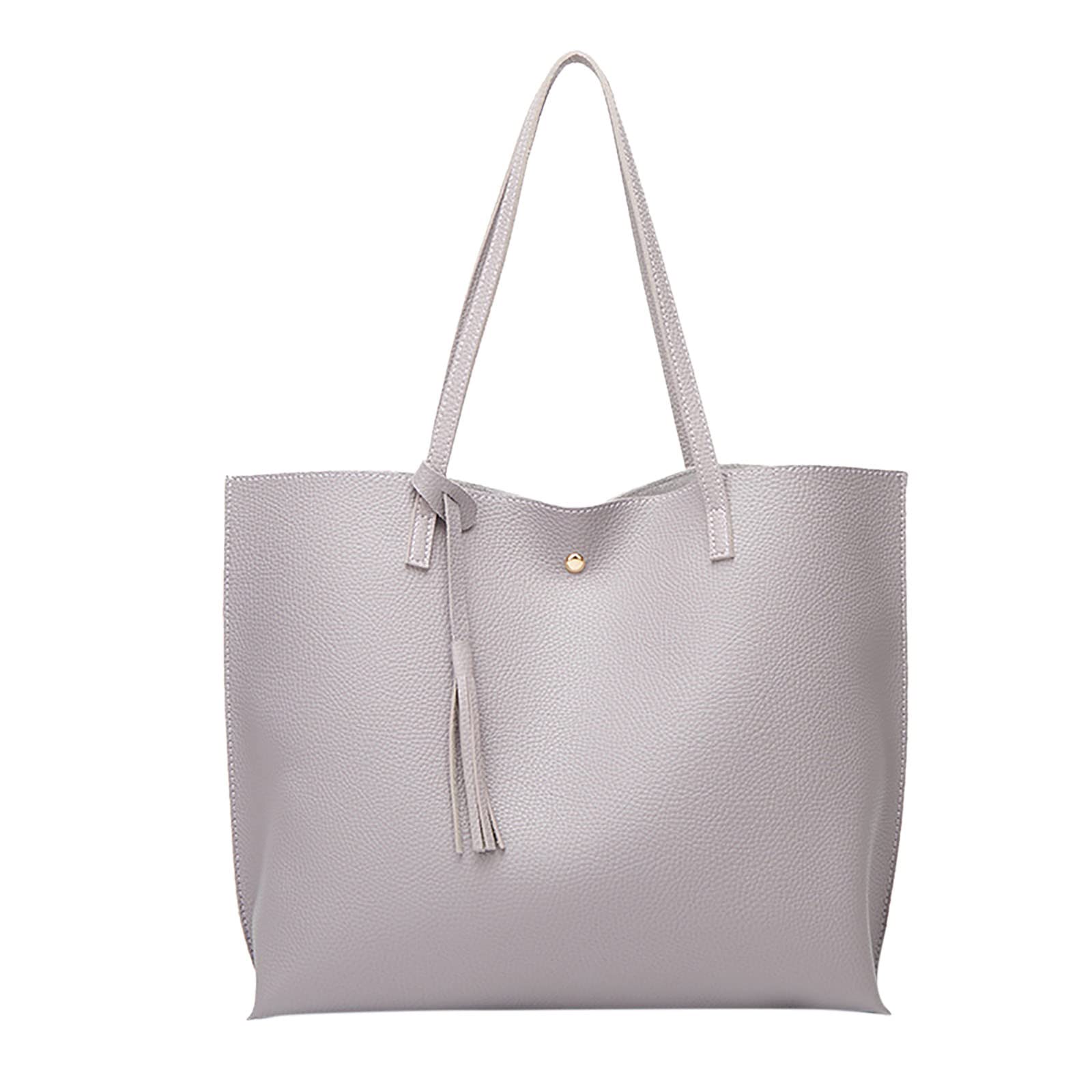 Stylish Women's Faux Leather Tassel Tote Bag - Large Capacity Soft Shoulder Bag for Work, Travel & Daily Use | Fashionable Handbag for Office, Shopping & Outings