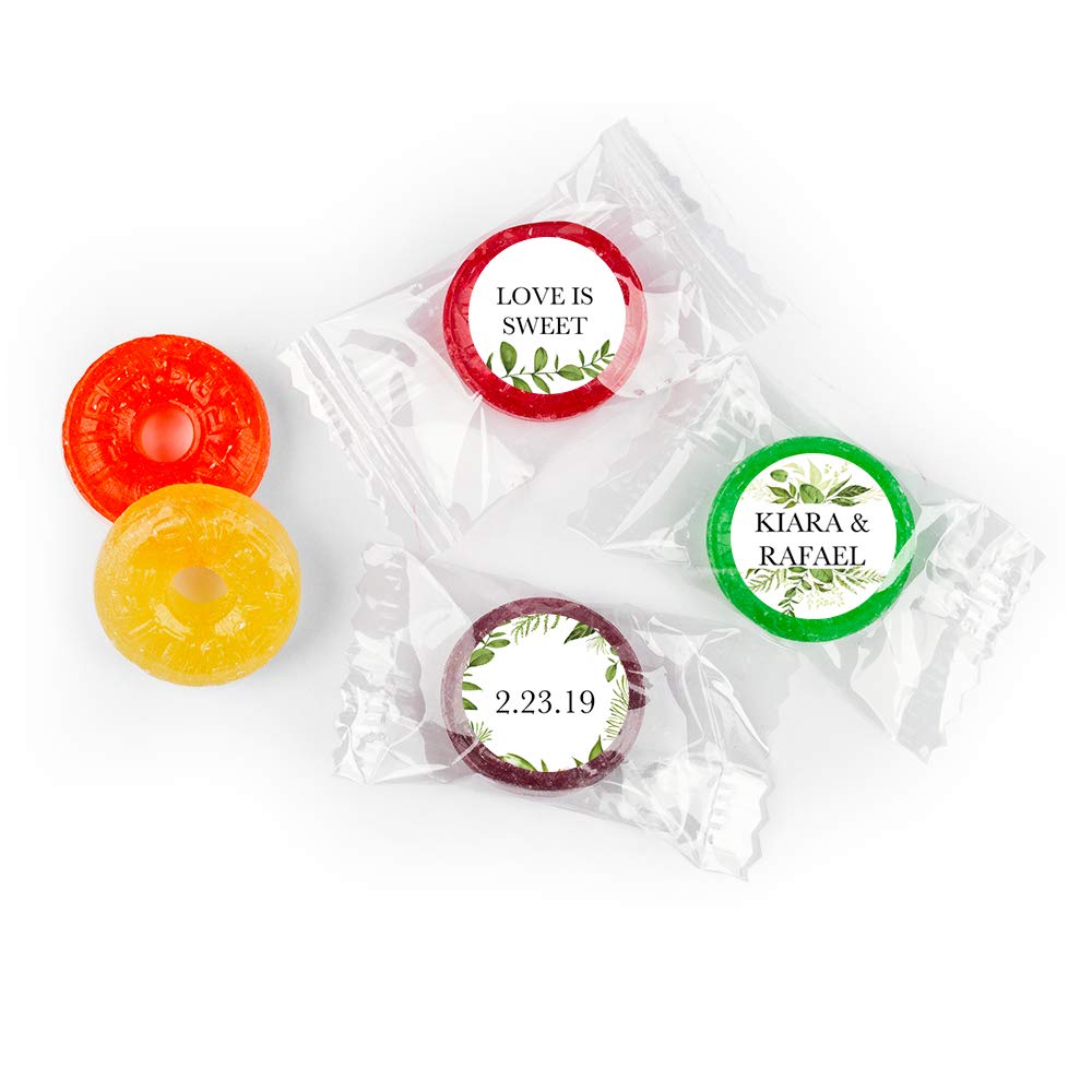 Personalized Life Savers Hard Candy - 5 Flavor Wedding Favors for Guests (300pcs + 432 Stickers) - Perfect for Bridal Showers, Receptions & Thank You Gifts
