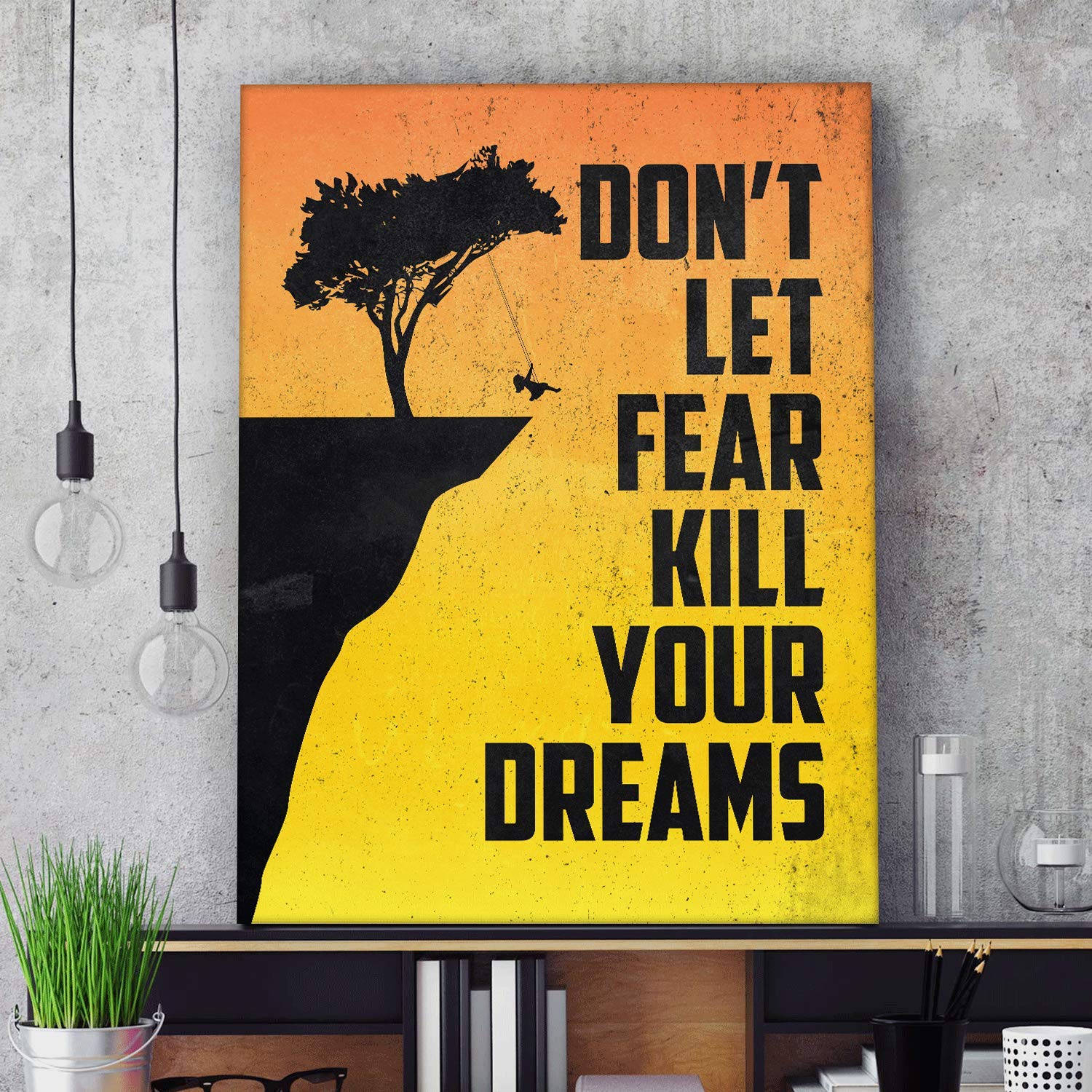 Fearless Inspirational Quote Canvas Print - Motivational Wall Art for Office & Home Decor (36
