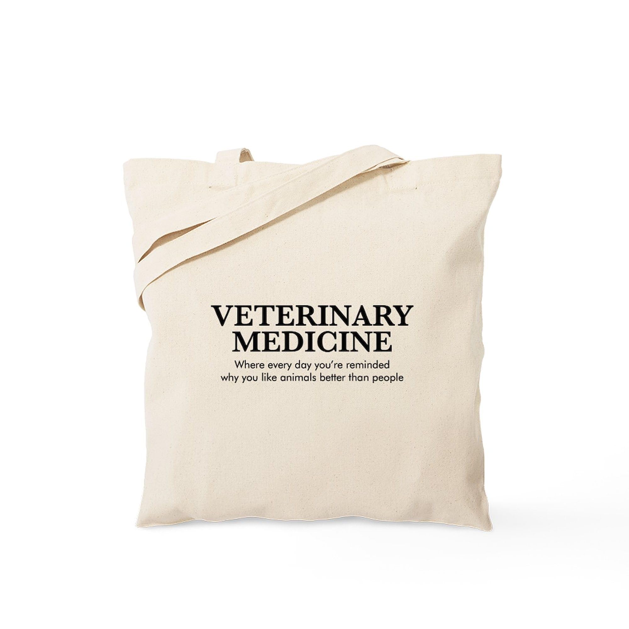 Veterinary Medicine Animals Better Than People Tote Bag - Natural Canvas Reusable Shopping Bag for Vet Clinics, Pet Lovers & Grocery Trips