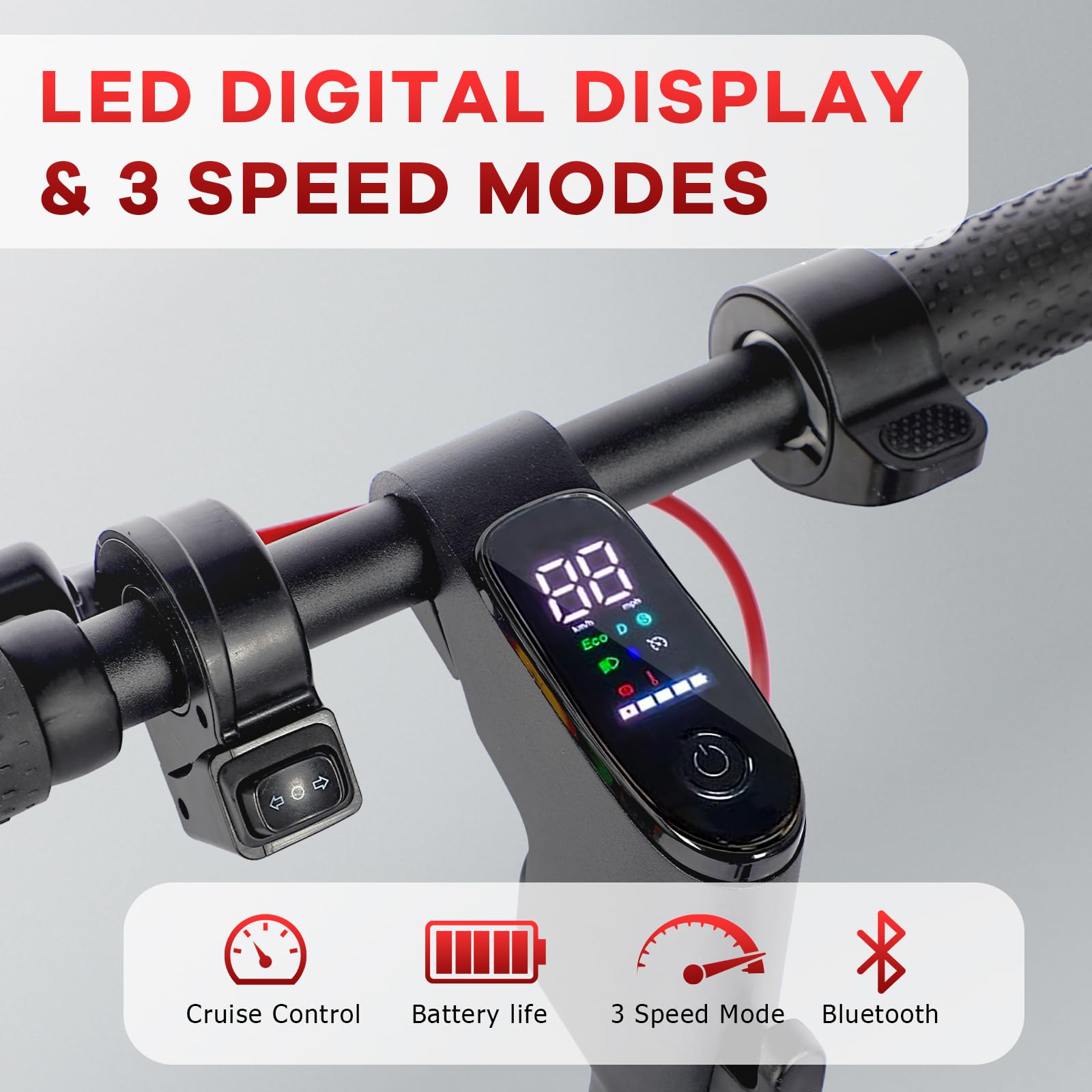 500W Electric Scooter for Adults - Foldable 10 Inch Wheels, APP Connectivity, Front & Rear Brakes - Perfect for Commuting & Urban Travel