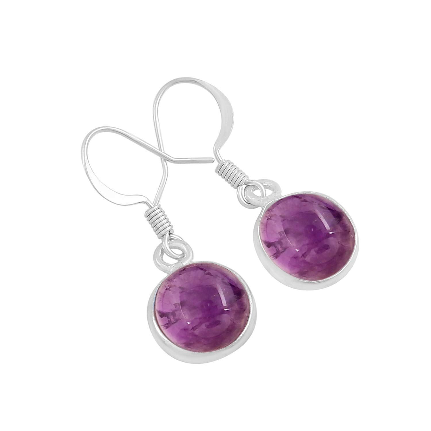 12.45 Carat Round Natural Gemstone Earrings for Women - Handmade Boho Dangle Birthstone Jewelry, Perfect Gift for Wife, Girlfriend, Mother | Wedding, Anniversary, Birthday, Party, Everyday Wear