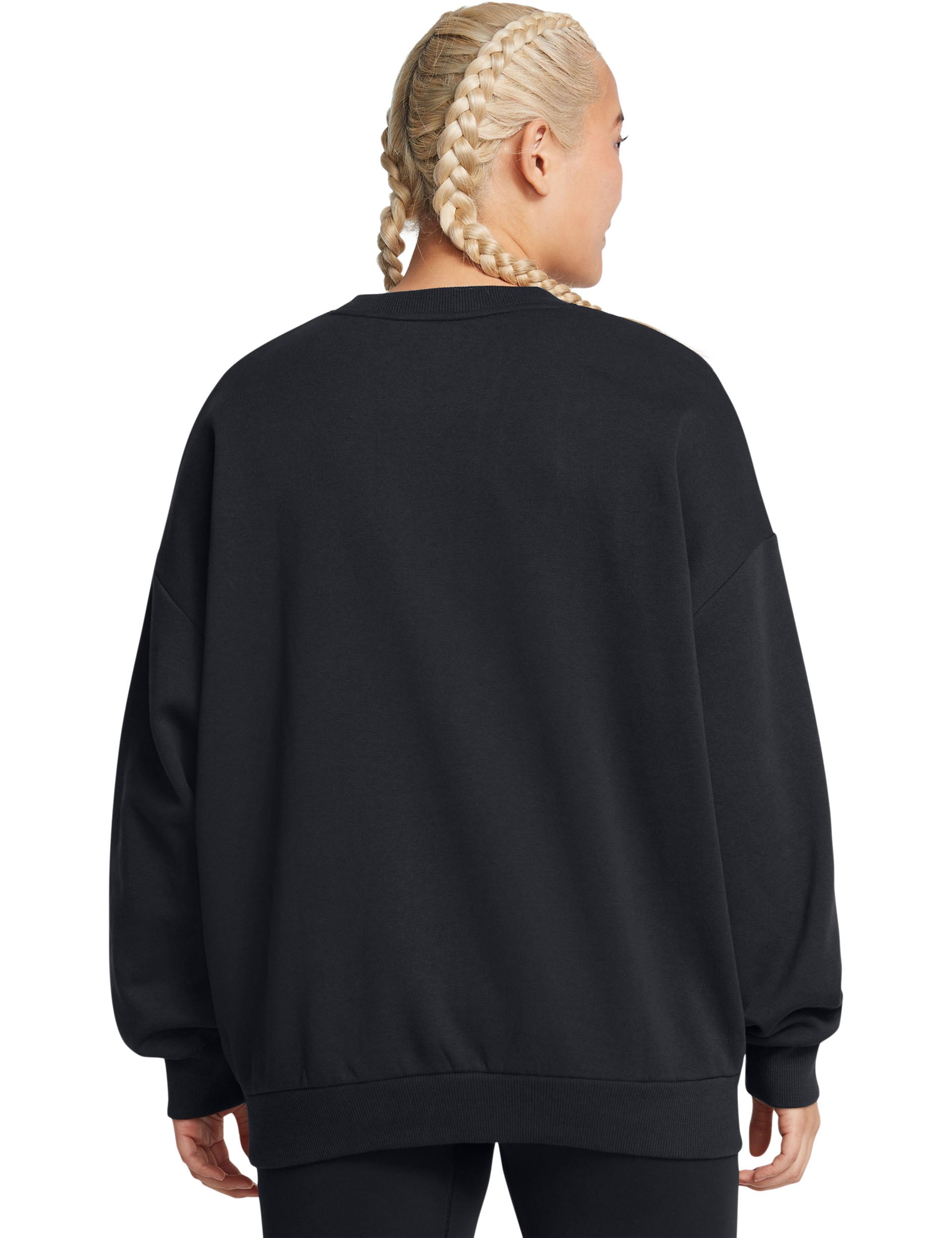 Rival Fleece Oversized Crewneck Sweatshirt - Black & White Unisex Pullover | Cozy Winter Loungewear, Casual Streetwear Outfit