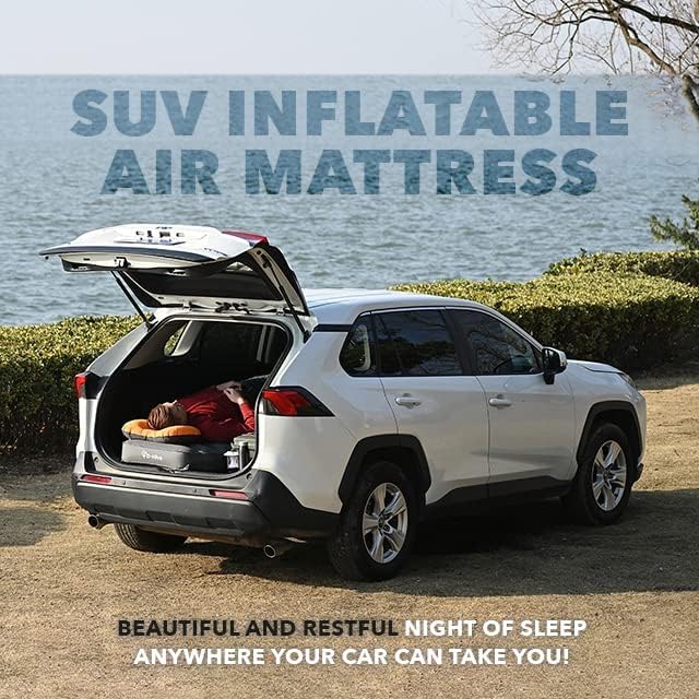 Premium SUV Air Mattress for Car Camping - Heavy Duty 300D Oxford Fabric, Extra Thick & Durable Design - Includes Electric Pump for Quick Inflation - Perfect Car Bed for Road Trips, Outdoor Adventures & Emergency Sleep Solutions