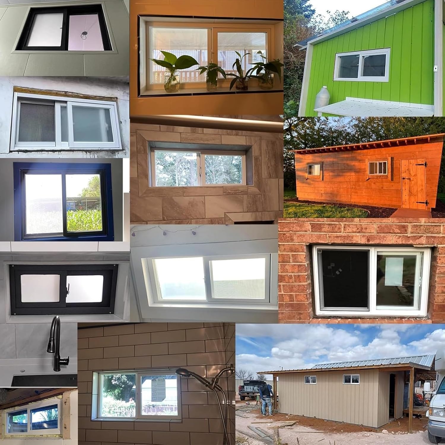 Insulated Tempered Glass Basement Window - 20 to 50 Inch Wide Horizontal Sliding (32x14in/80x35cm) for Sheds, Cabins, Homes & Garages - Energy Efficient & Weatherproof for Year-Round Comfort